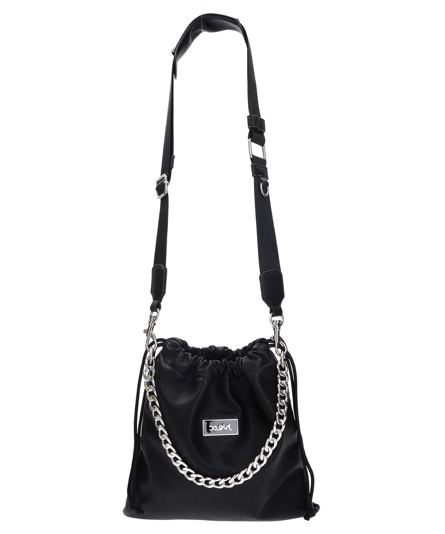 FAUX LEATHER DRAWSTRING BAG X-girl