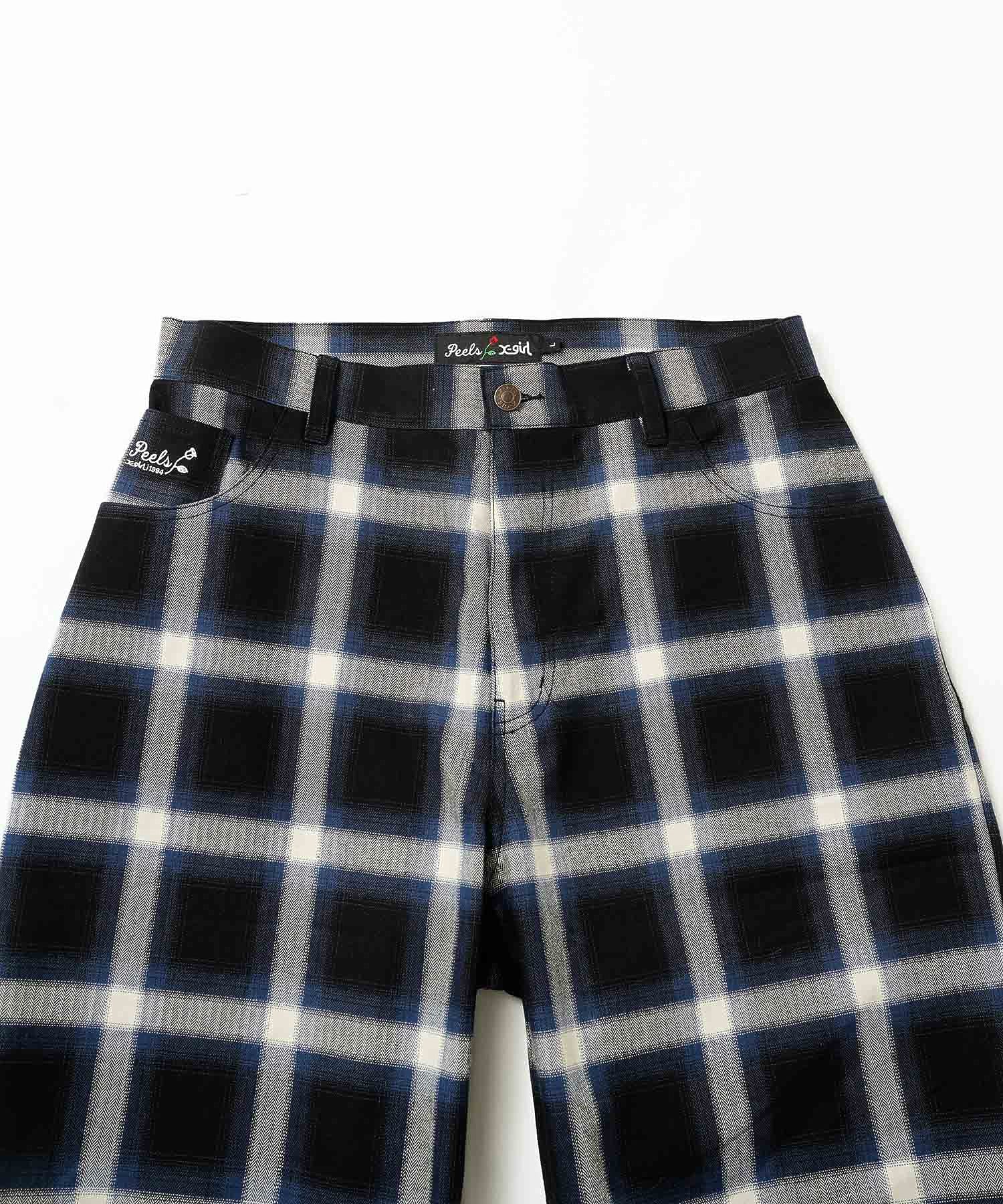 X-girl × Peels PLAID HALF PANTS