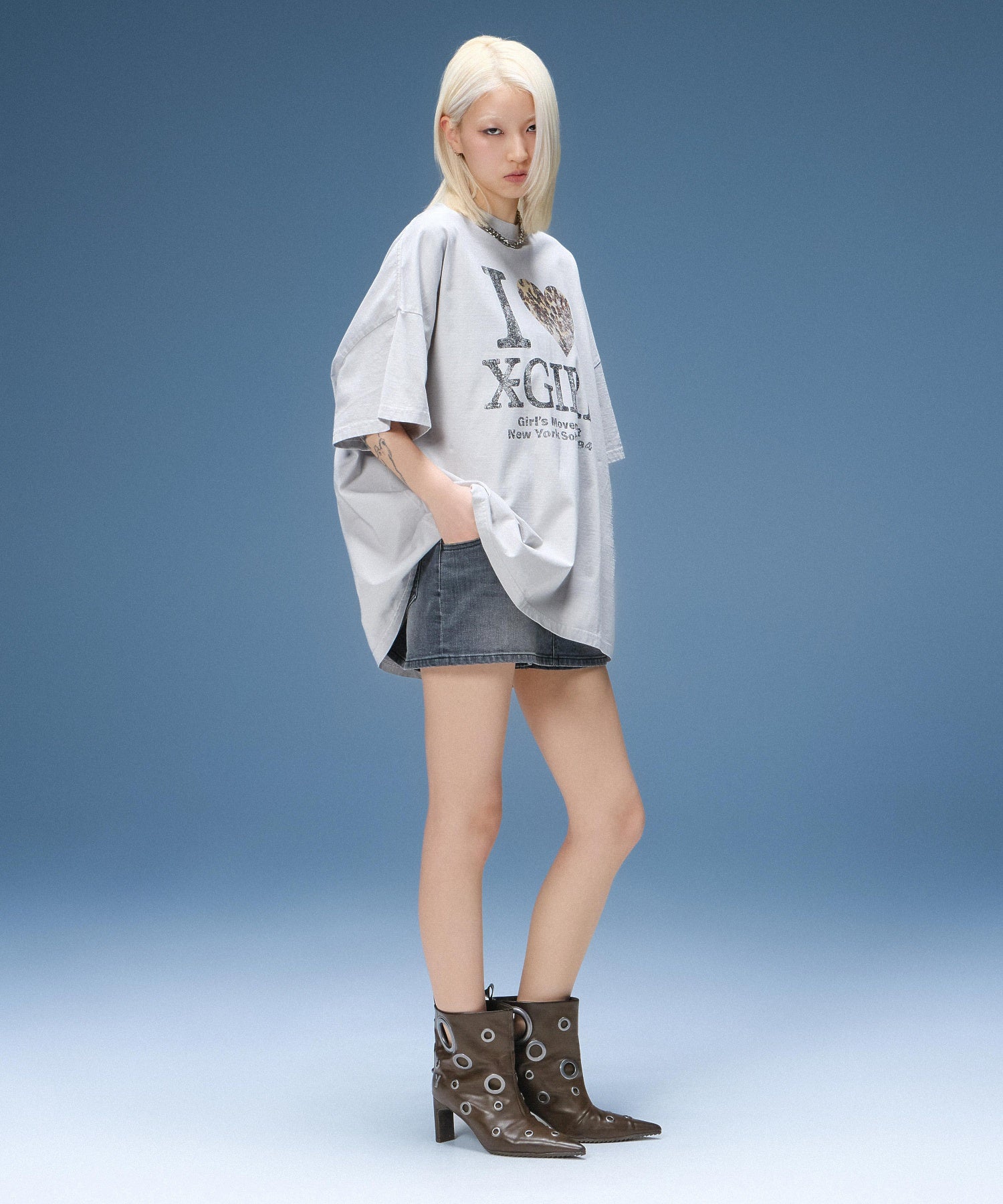 FADED I LOVE X-GIRL S/S BIG TEE DRESS