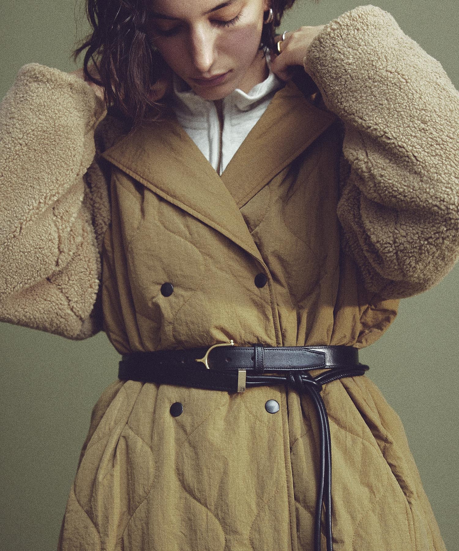 CREOLME/QUILTED LONG COAT