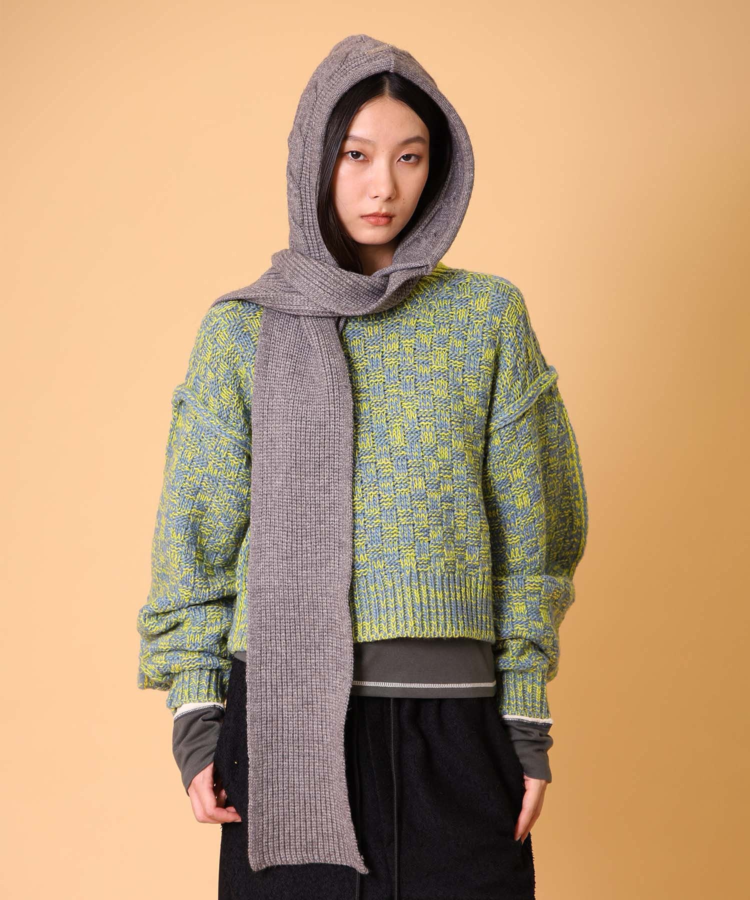 ニットフードマフラー