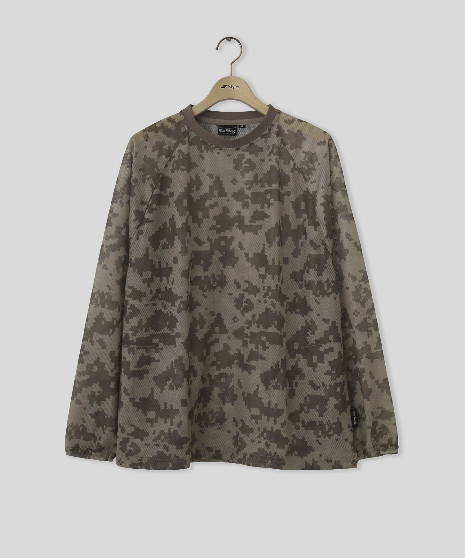 WILDTHINGS/ワイルドシングス/PRINT MESH L/S TEE WT26048SN