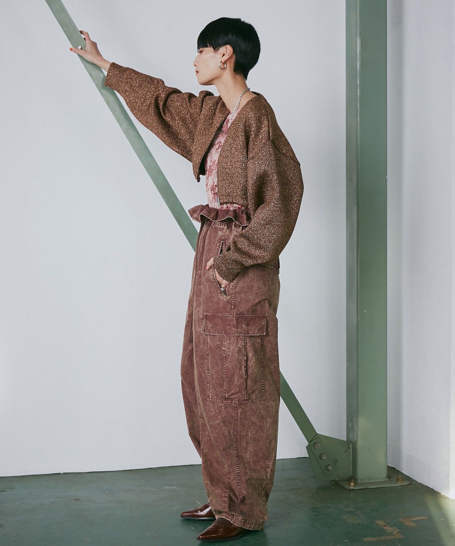 ラメニットブルゾン