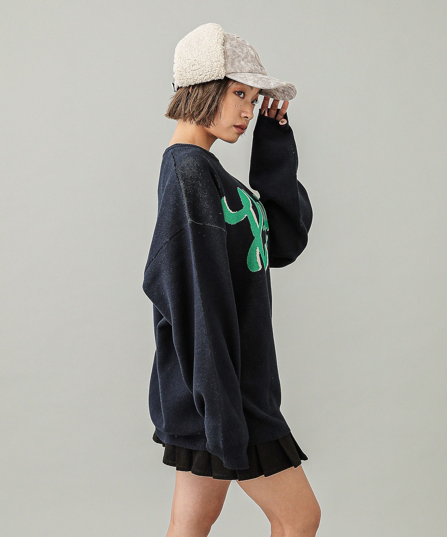 LOGO JACQUARD KNIT TOP