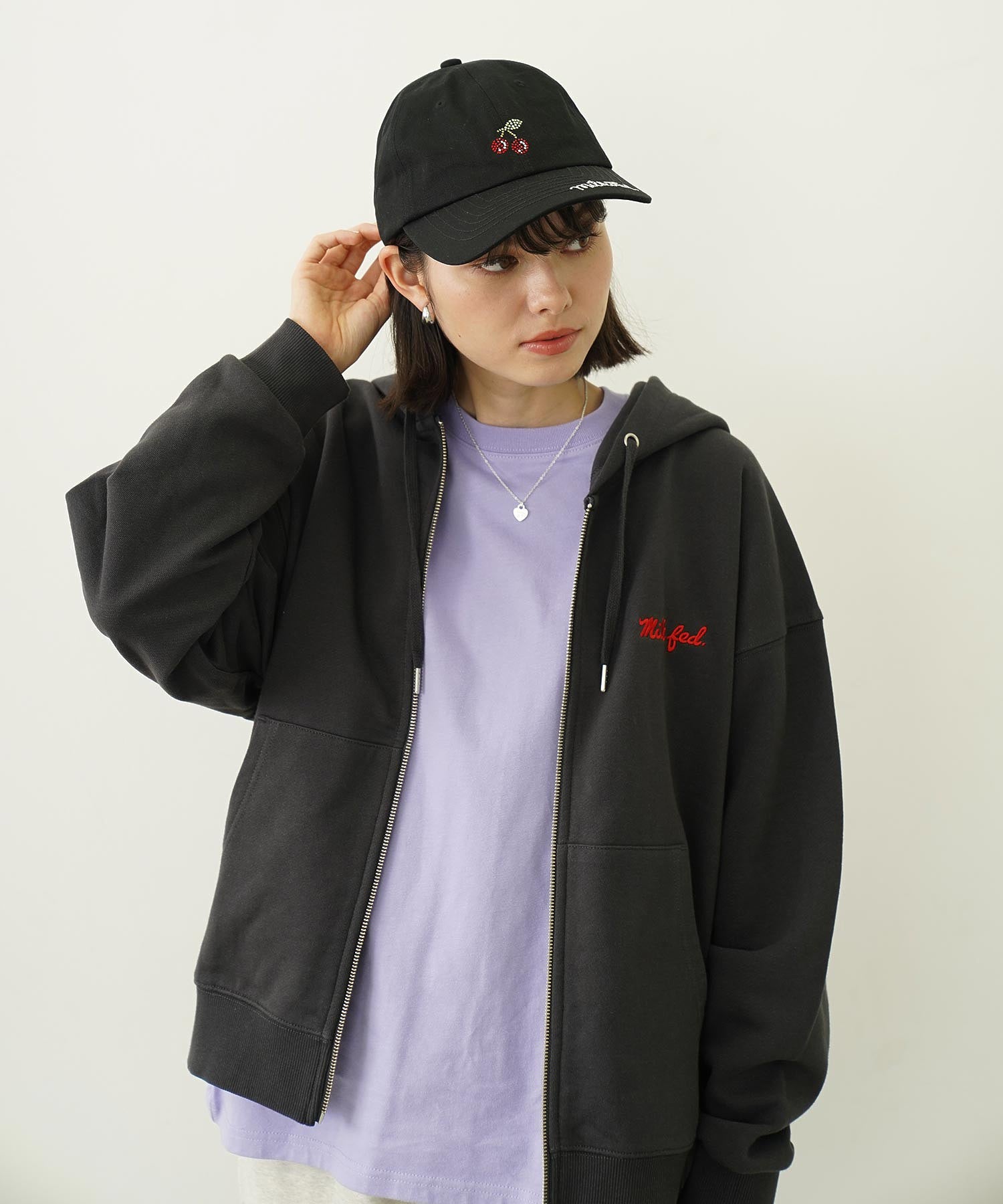 EXTENDED ICING LOGO ZIP UP HOODIE