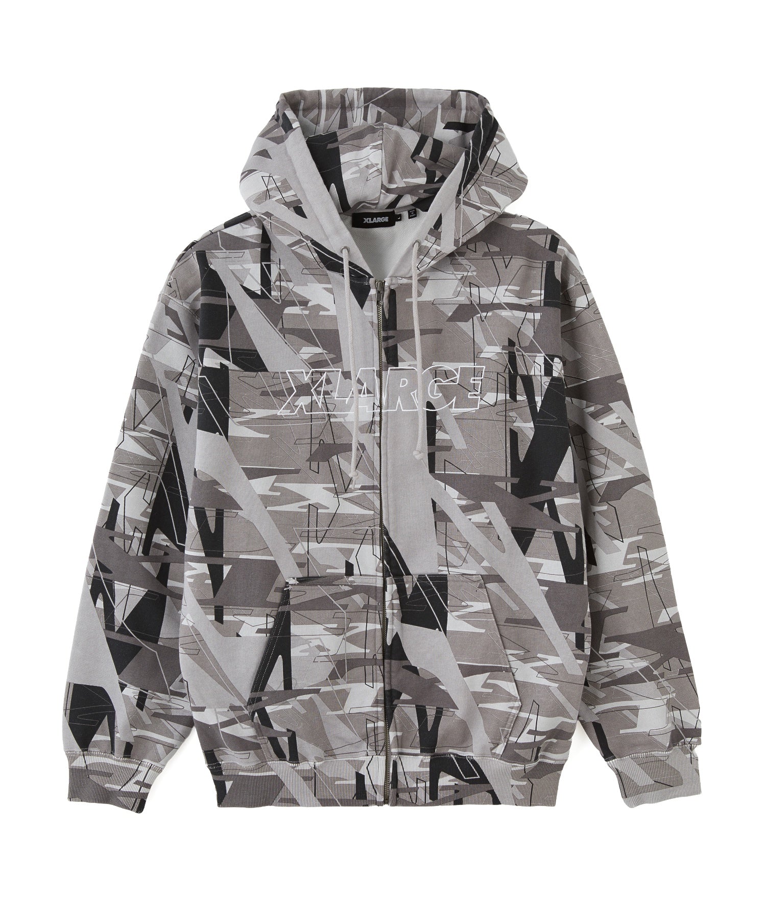 ALLOVER PRINT ZIP HOODED SWEATSHIRT