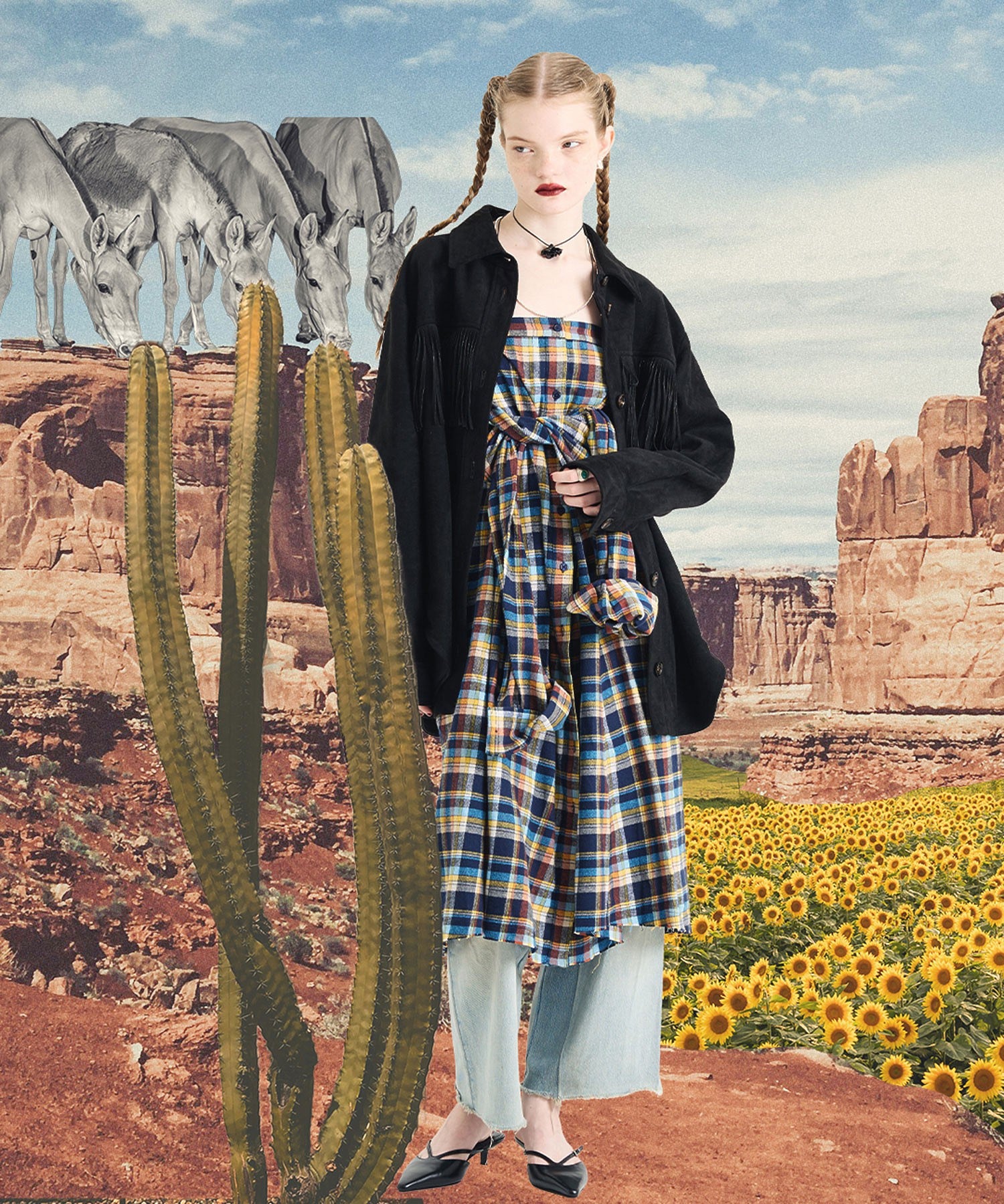 【ROSE BUD別注】INDIA IS BEAUTIFUL/3WAY FLANNEL SHIRT SKIRT