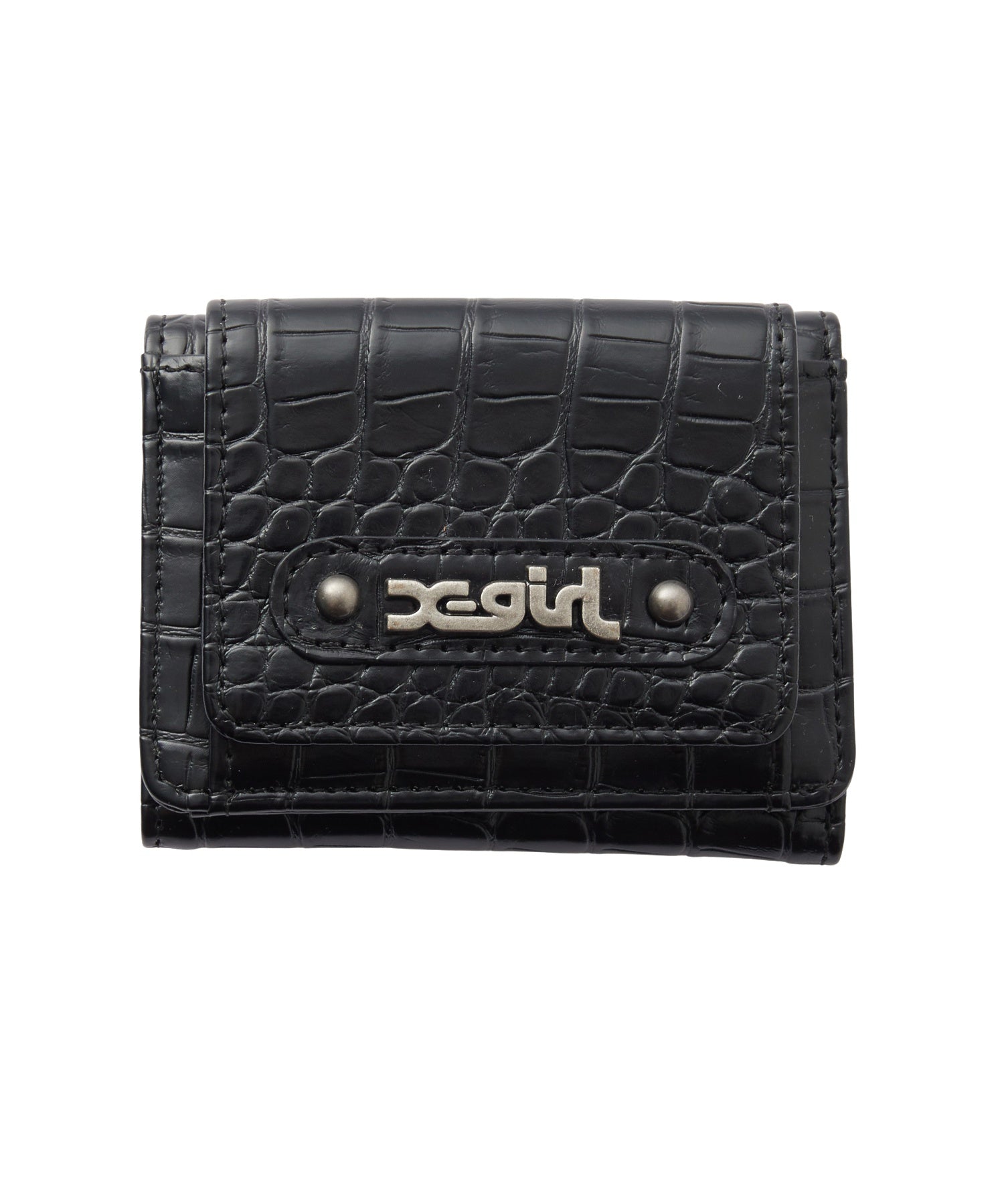 MILLS LOGO FAUX CROCO MINI WALLET