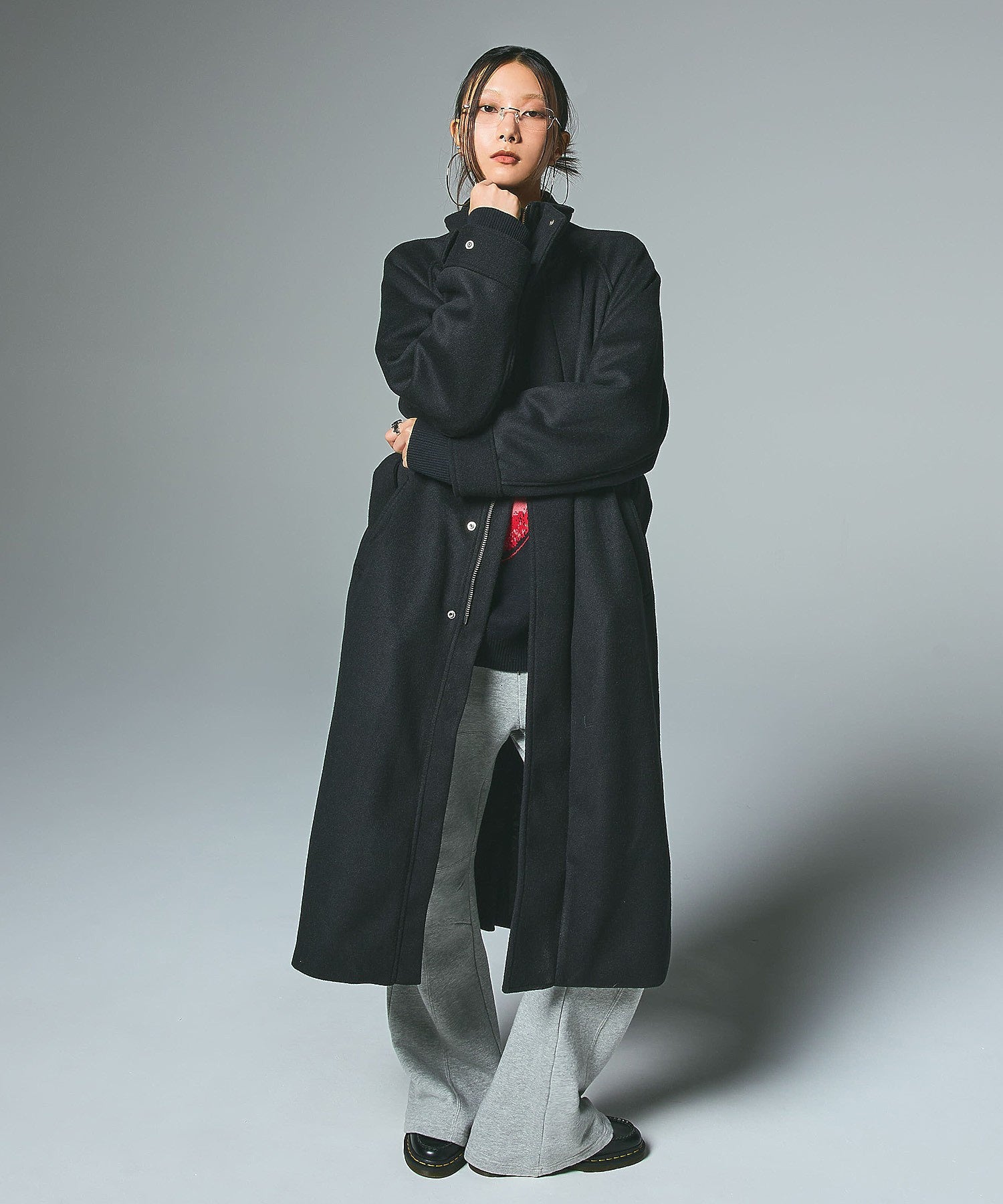 STAND COLLAR LONG COAT