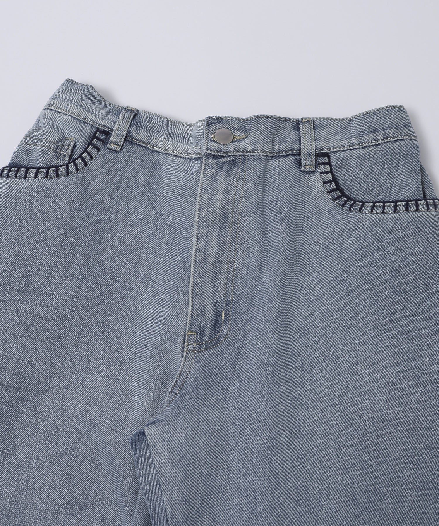 PAS UNE MARQUE/パ・ズュヌ・マルク/HAND-EMBROIDERED DISTRESSED DENIM PAS-710