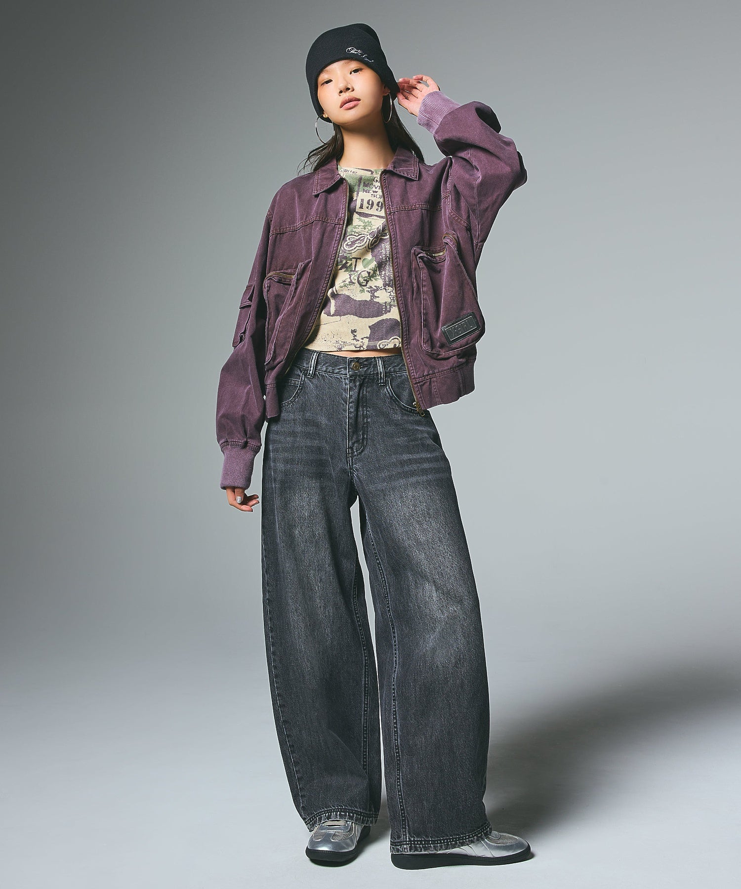 LOGO POCKET LOOSE DENIM PANTS