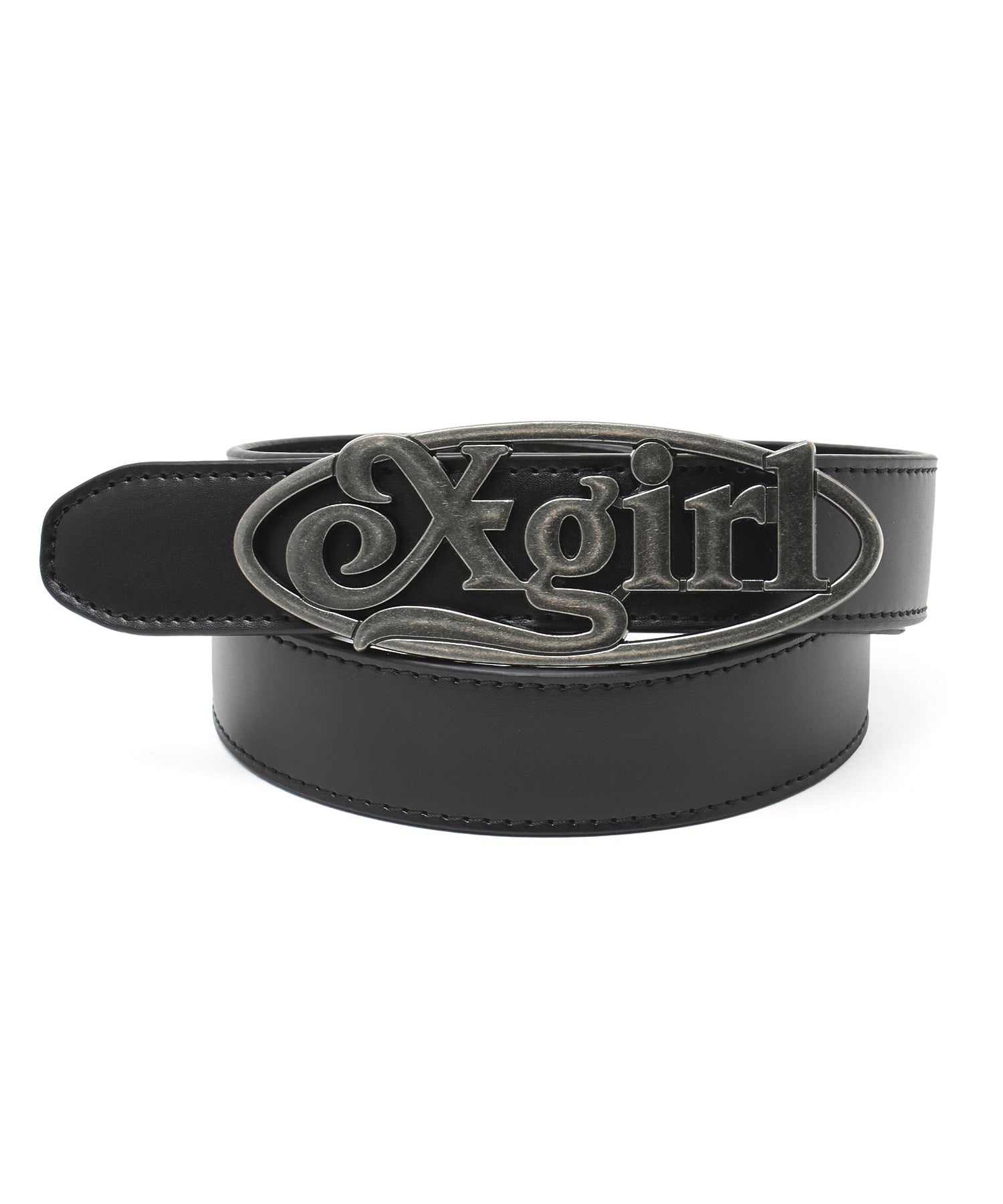 OVAL LOGO CLASP FAUX LEATHER BELT