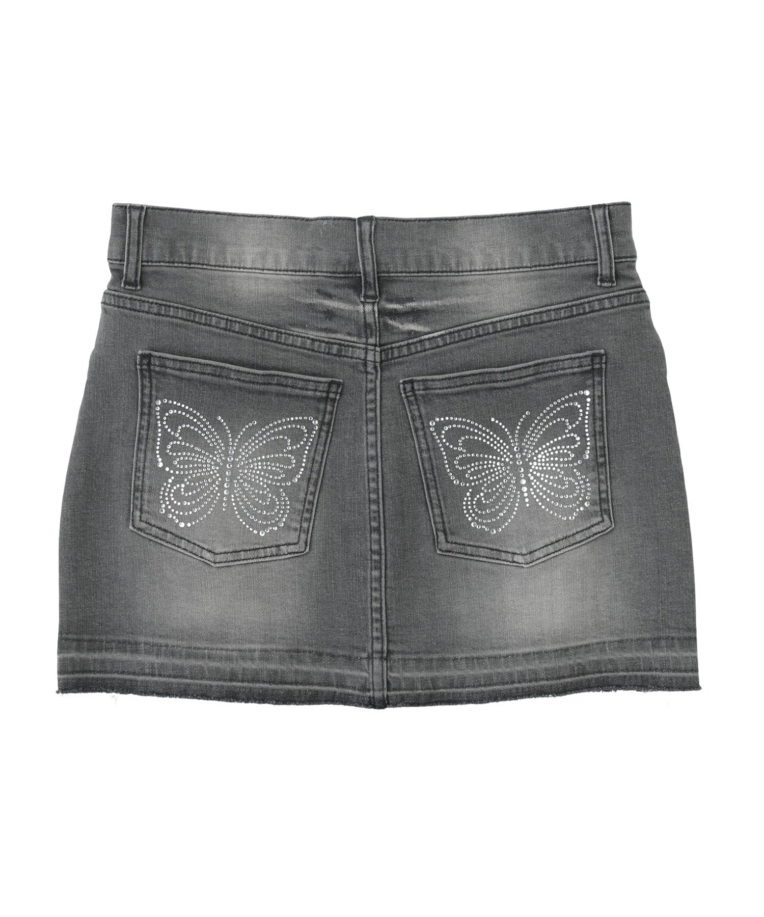 BUTTERFLY POCKET DENIM MINI SKIRT