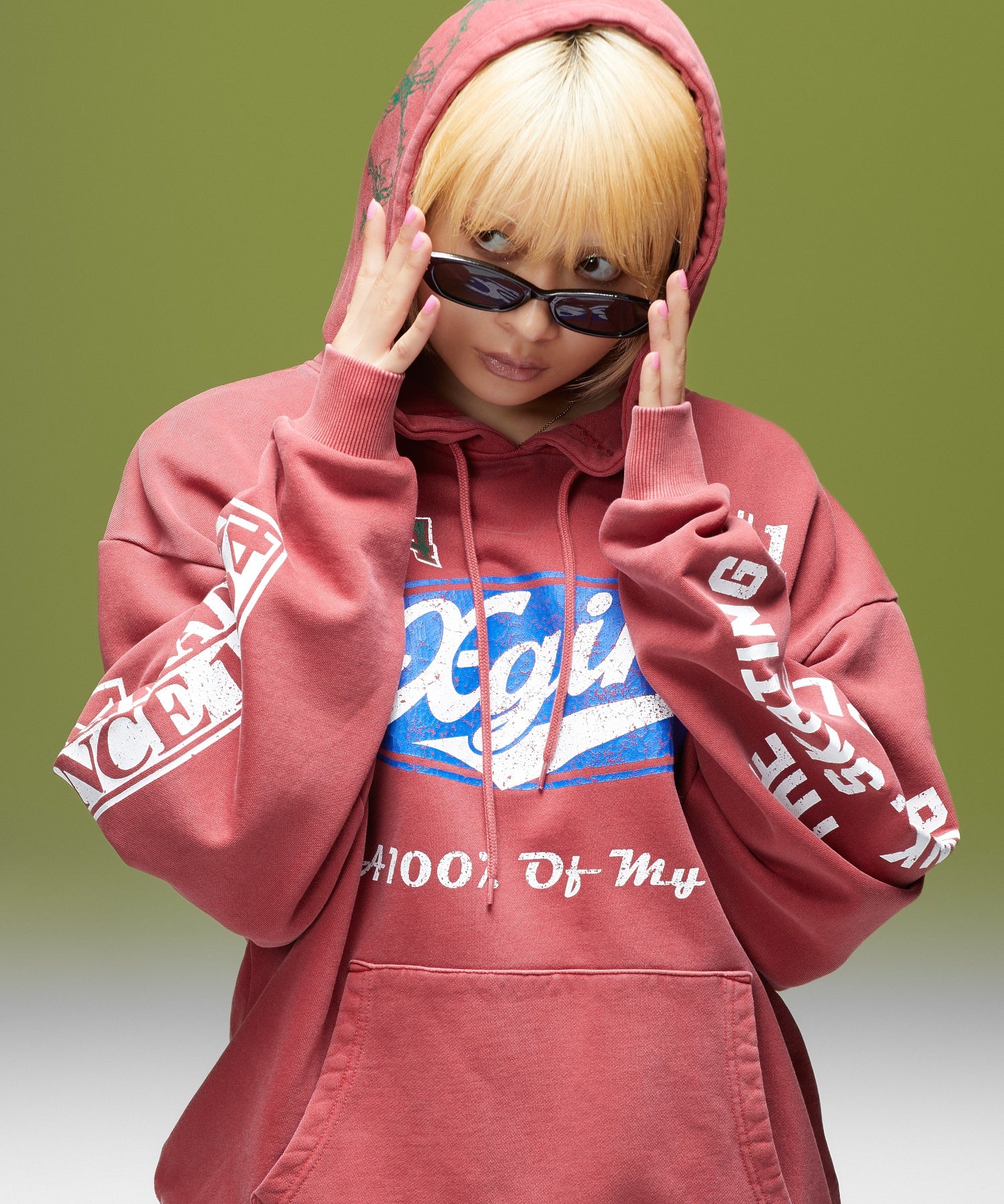 FADED MIX LOGO SWEAT HOODIE