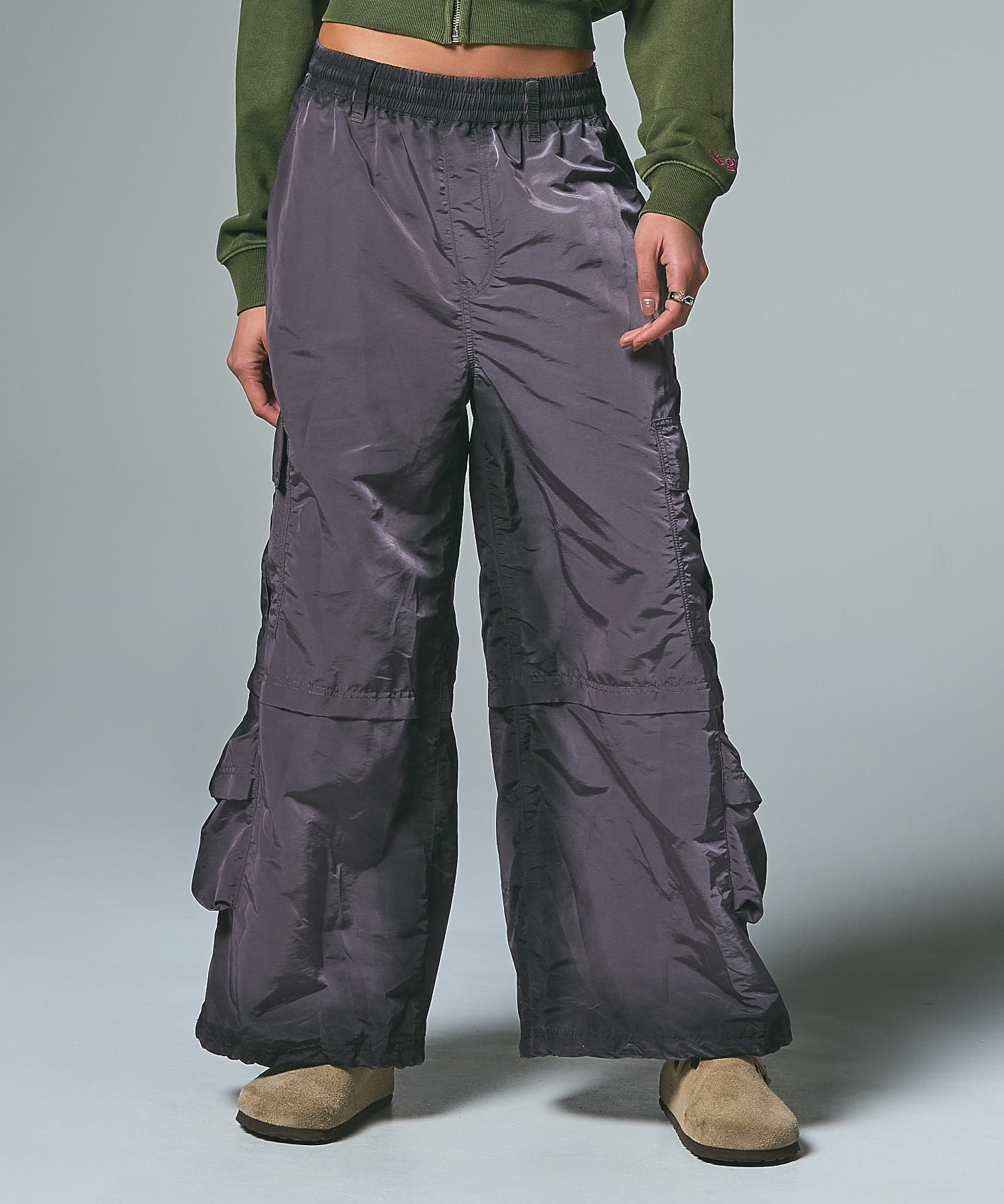 FADED WIDE LEG CARGO PANTS