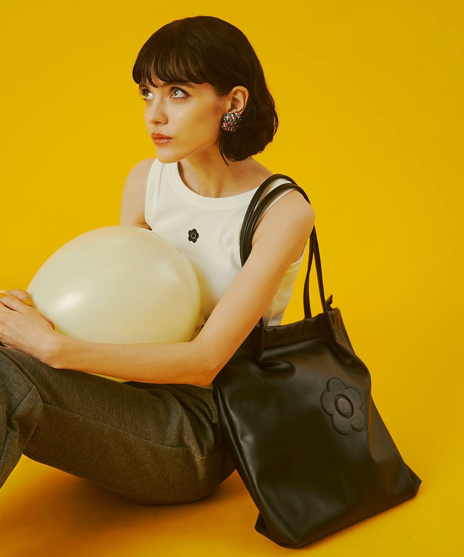 MARY QUANT/DAISY SYNTHETIC LEATHER TOTE