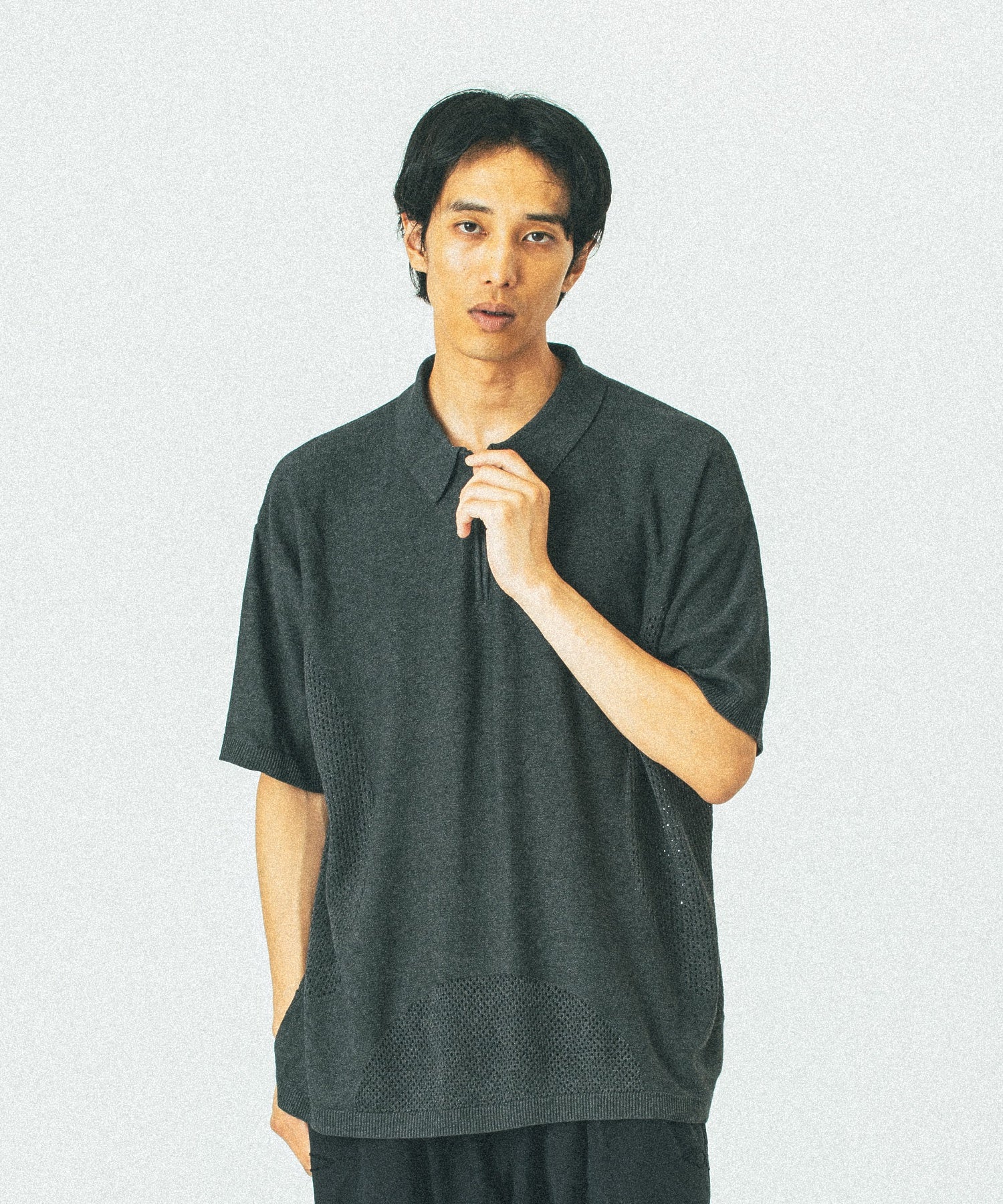 BAL/バル/VENTILATION MESH KNIT ZIP POLO 2143