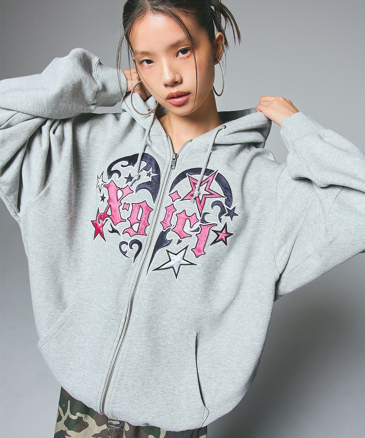TRIBAL HEART ZIP UP SWEAT HOODIE