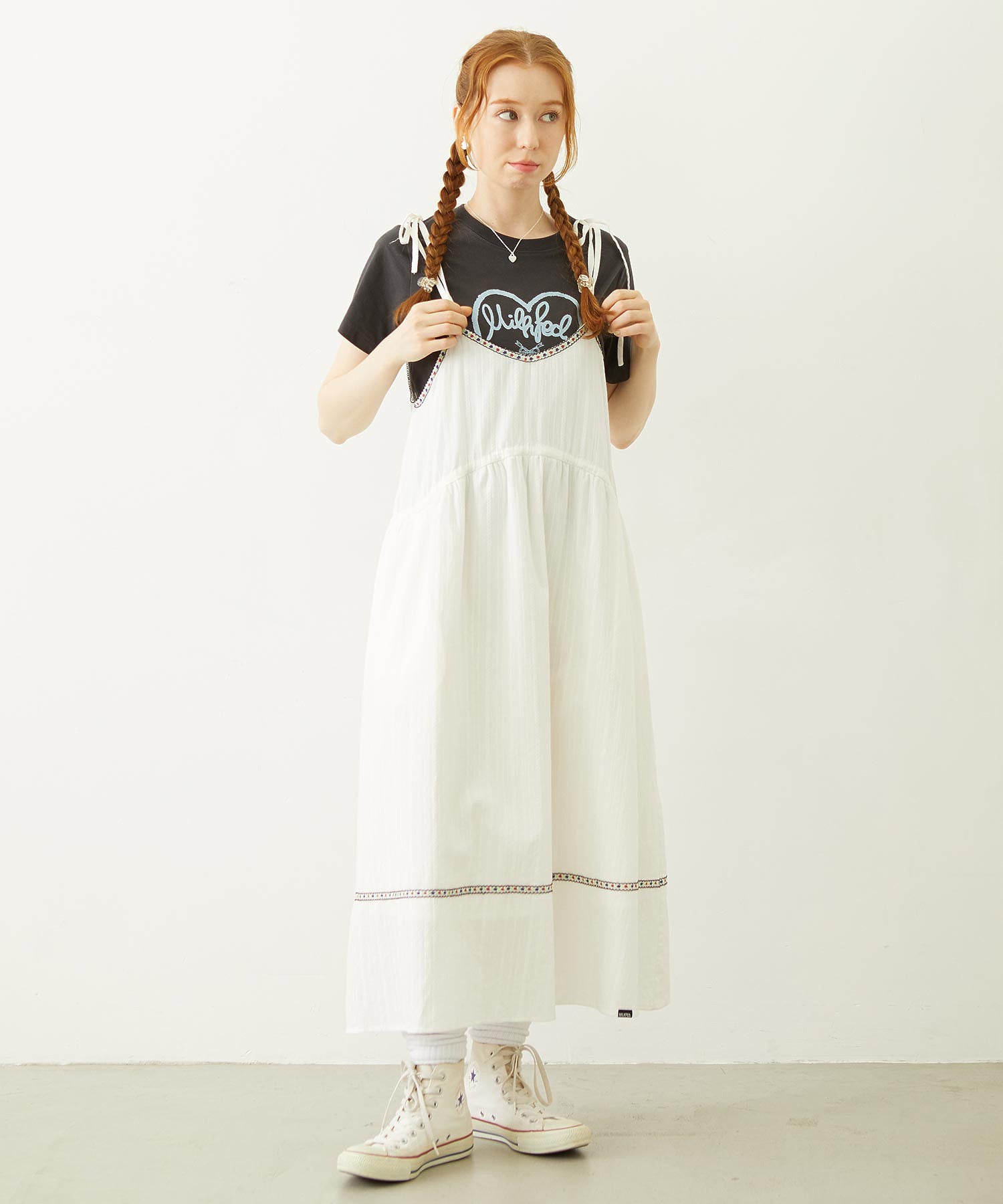 TYROLEAN TAPE CAMI DRESS