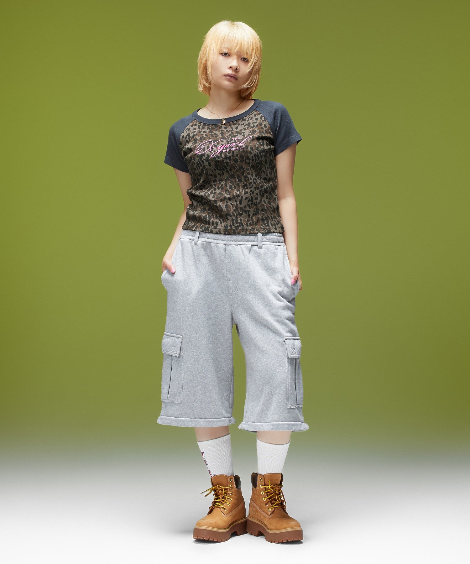 LEOPARD MIX RAGLAN S/S BABY TEE