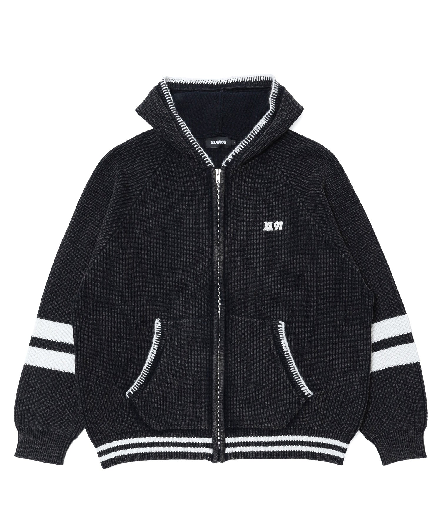 FADED ZIP HOODED SWEATER