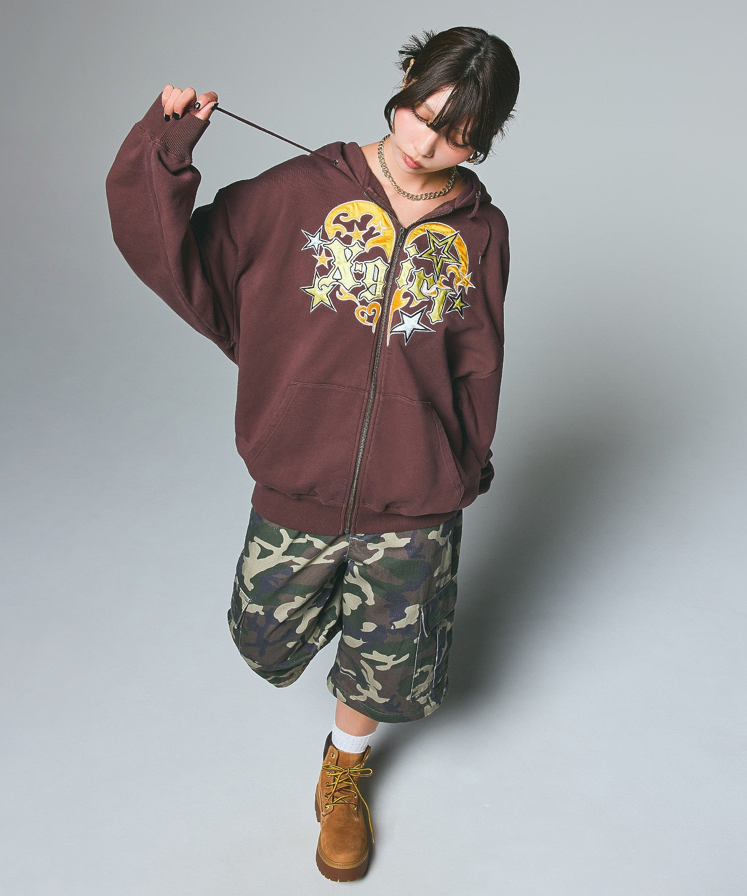 WASHED 2WAY WIDE LEG CARGO PANTS