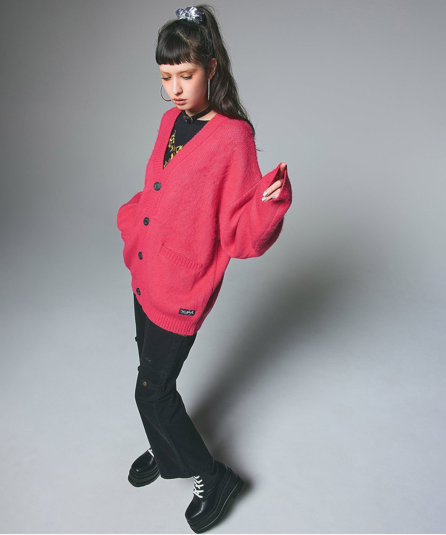 FACE JACQUARD KNIT CARDIGAN