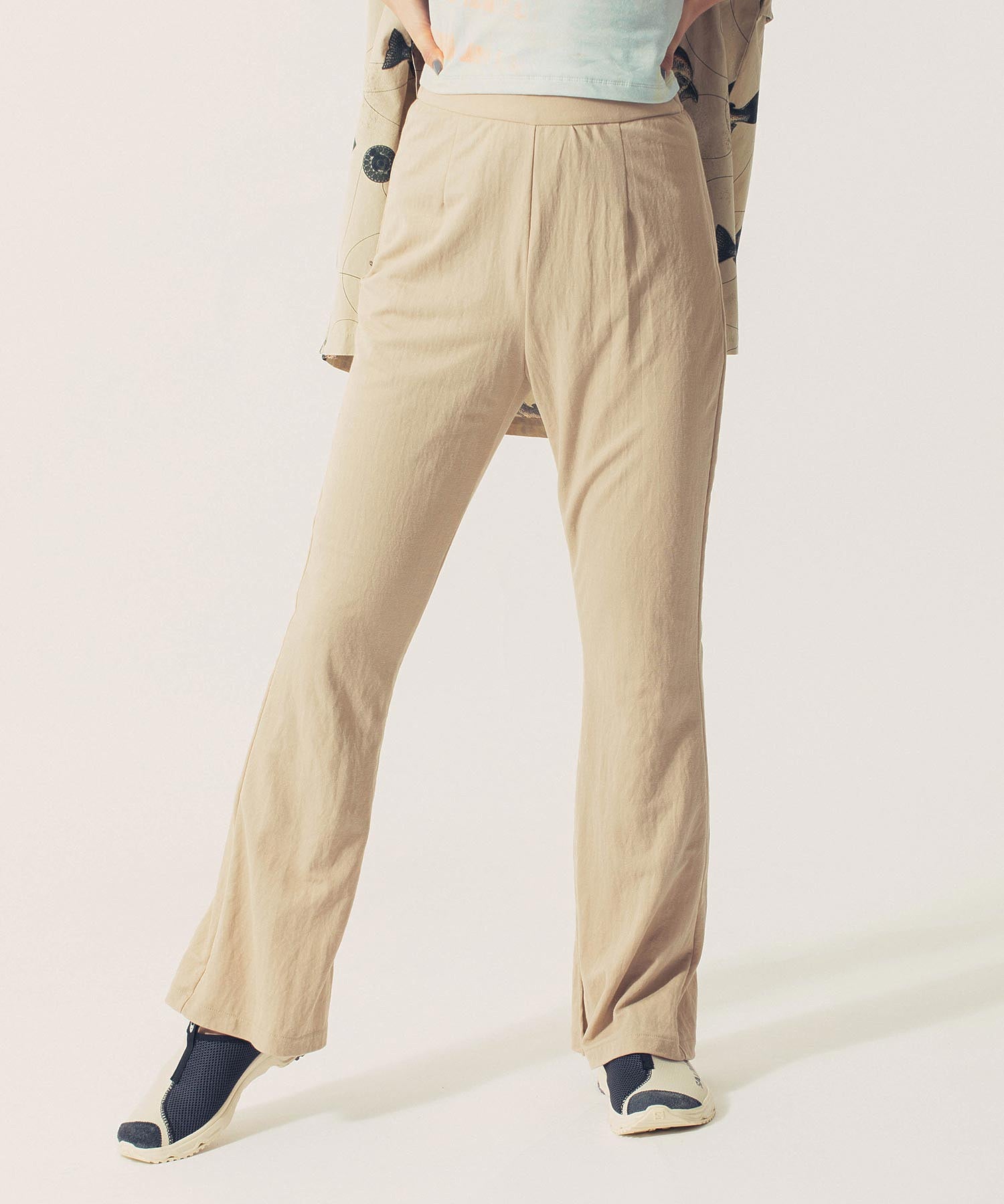 CLANE /クラネ/ SOFT JERSEY FLARE PANTS 12110-7162