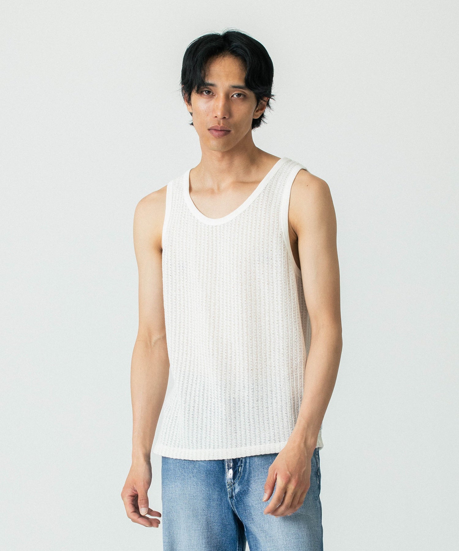 WAX LONDON/ワックスロンドン/PRIM VEST JERSEY LACE SS25-TEE-PRM-BSA-ECR