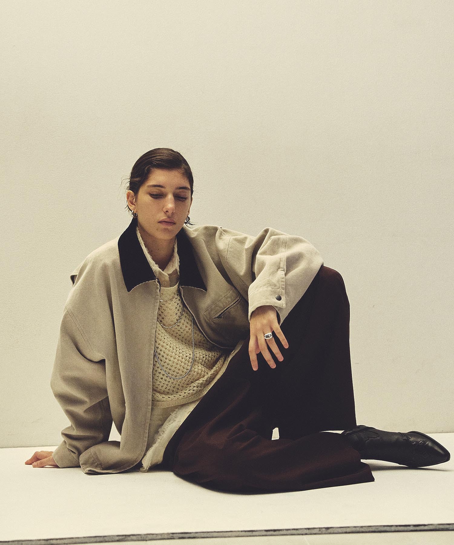 CREOLME/LAME KNIT BUSTIER