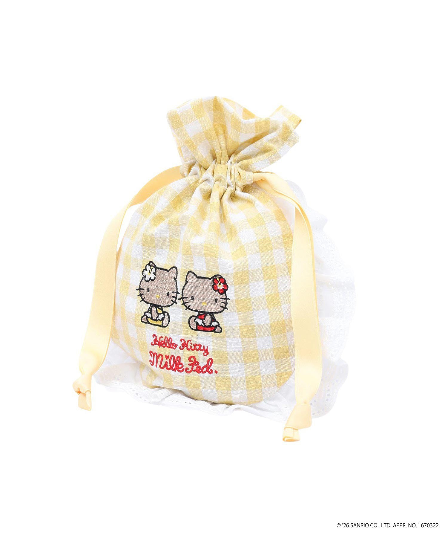 MILKFED. × HELLO KITTY SUN-KISSED F2F DRAWSTRING POUCH