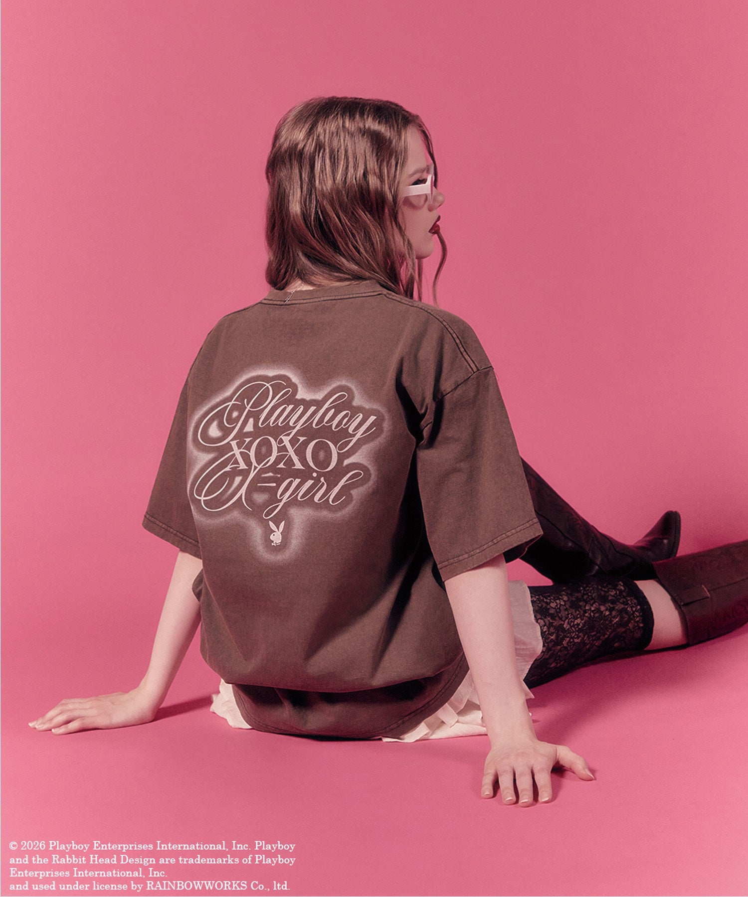 PLAYBOY × X-girl FADED S/S TEE