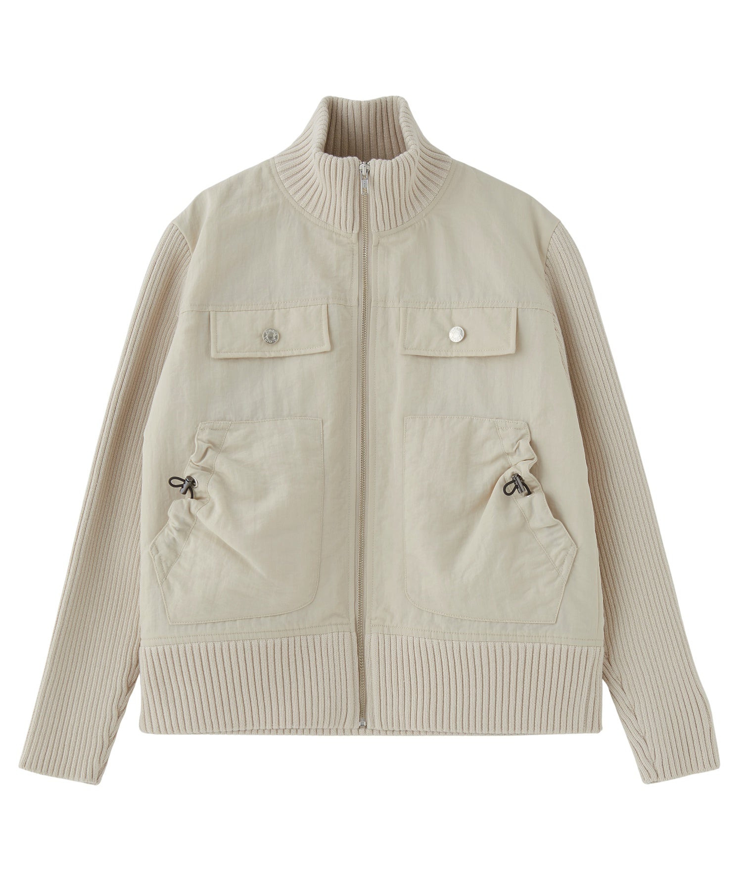 RIBBED SLEEVE WOVEN JACKET