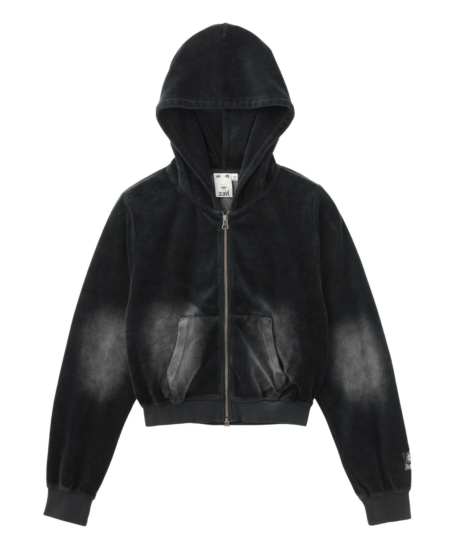 FADED VELOUR COMPACT ZIP UP HOODIE