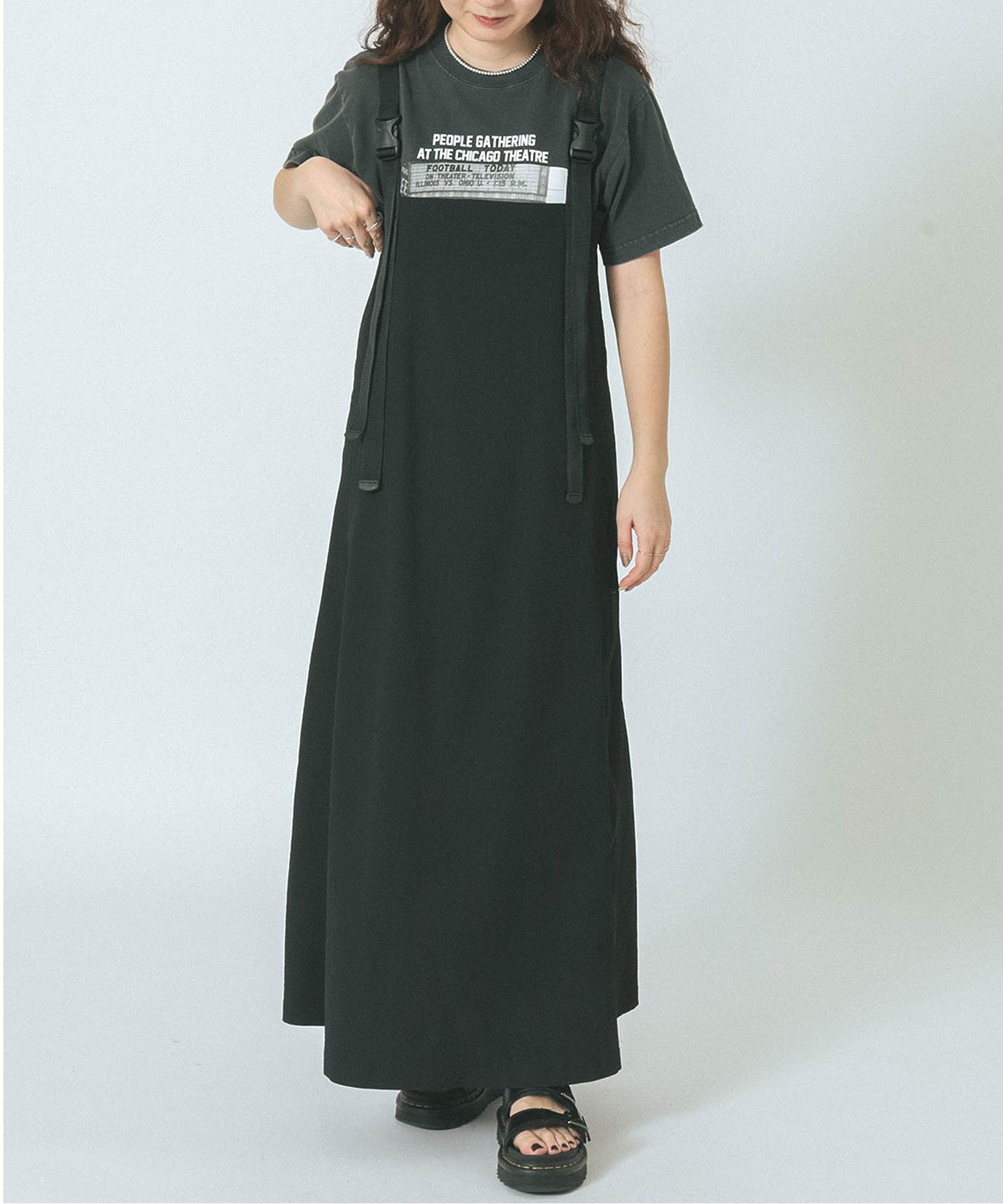 THOUSAND MILExGENE HEAVENS/ZIP FRONT SUSPENDER JUMPER SKIRT DRESS