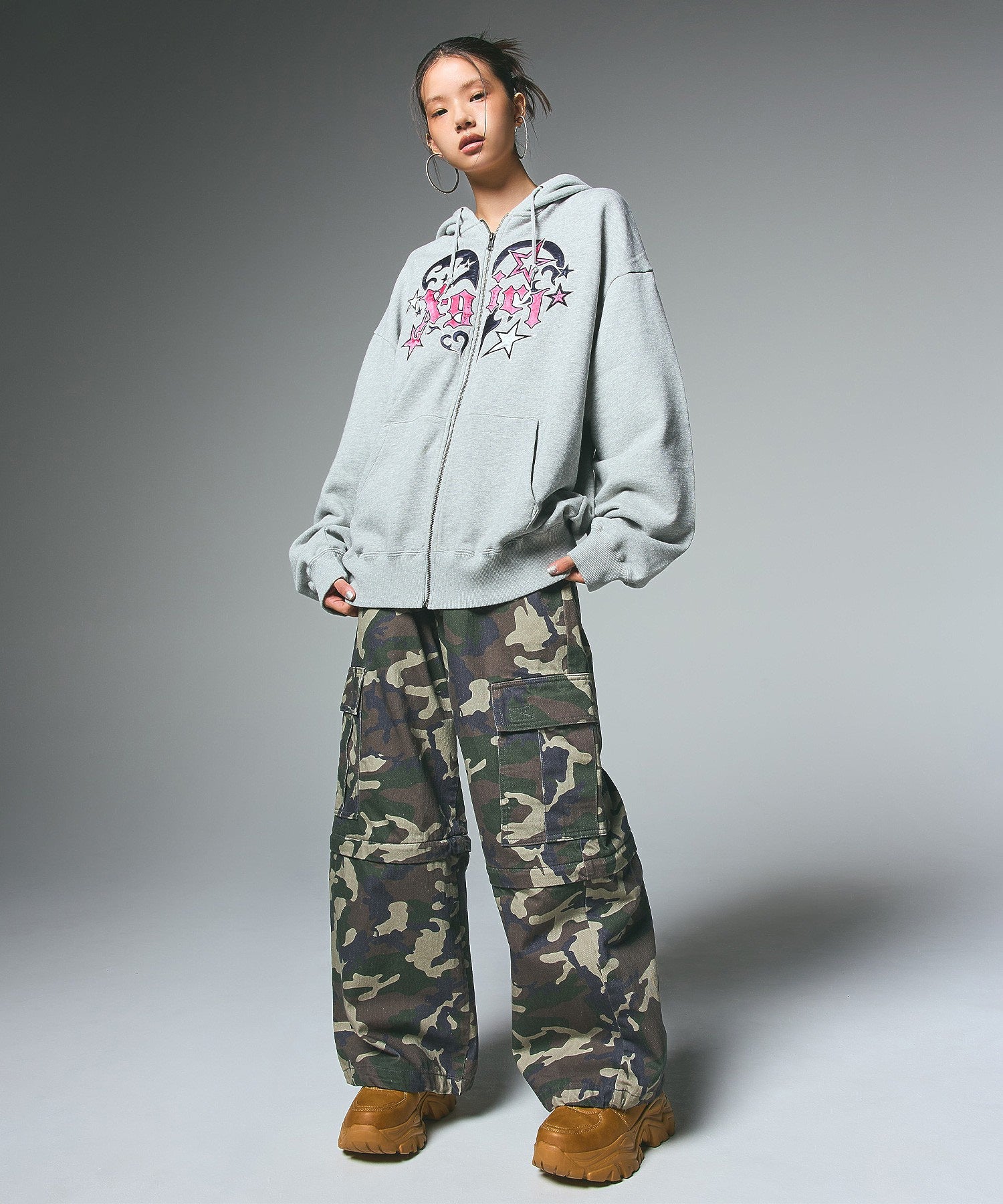 TRIBAL HEART ZIP UP SWEAT HOODIE