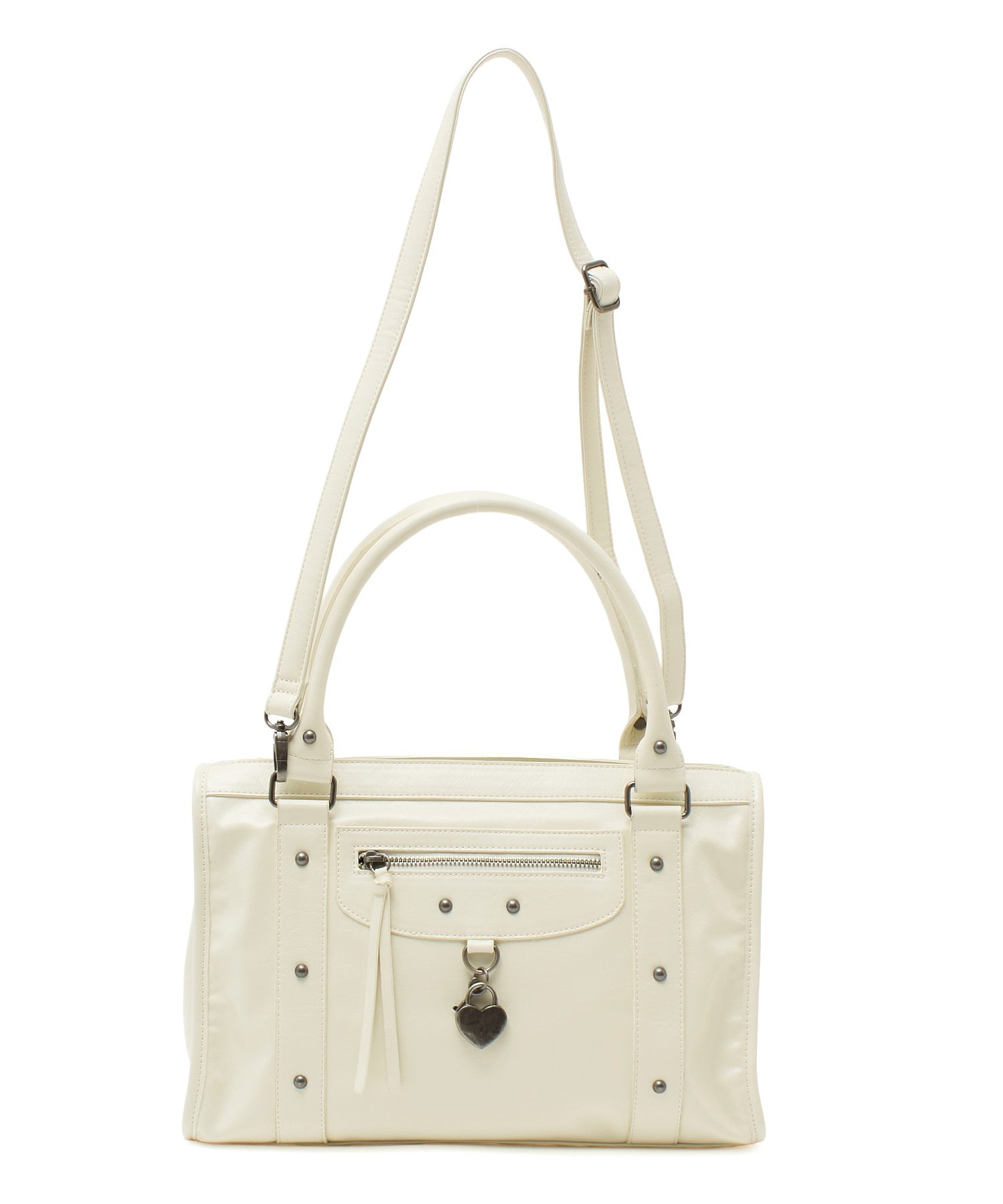 HEART PADLOCK FAUX LEATHER 2WAY BAG