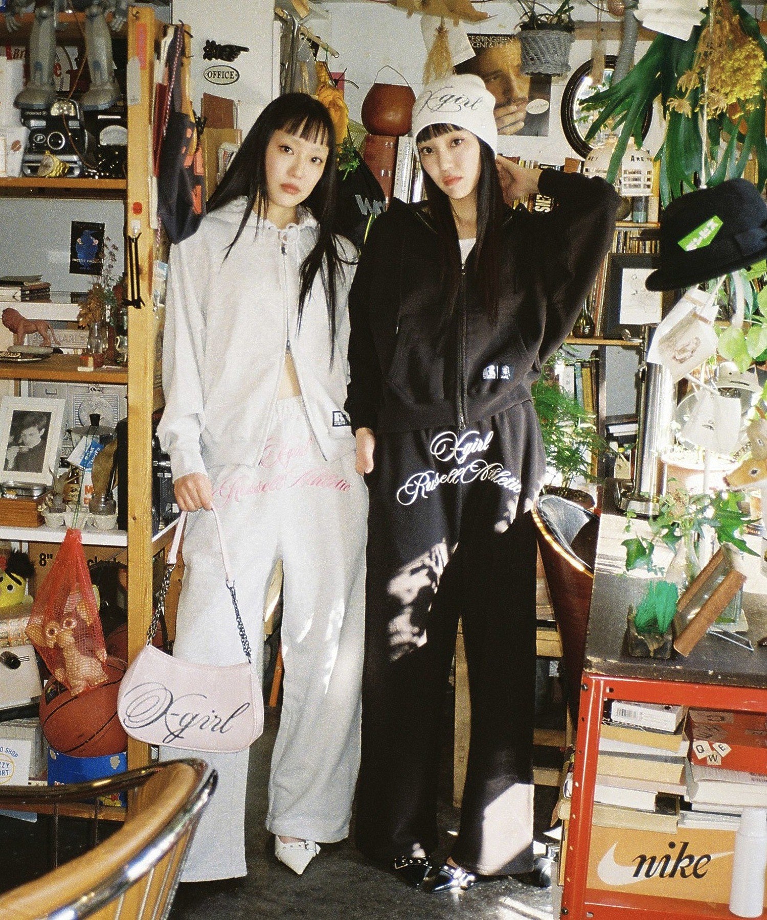 X-girl × Russell SCRIPT LOGO SWEATPANTS