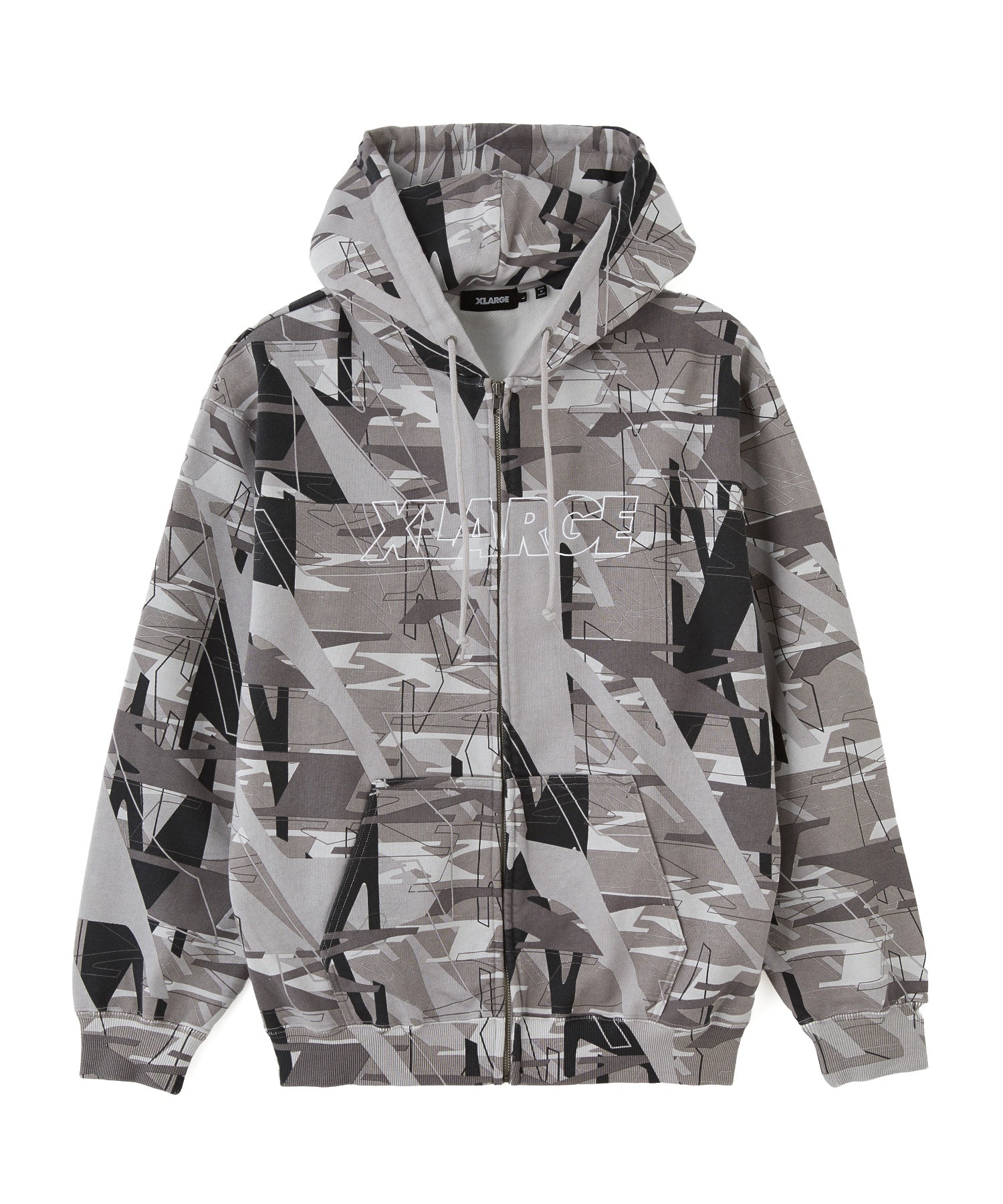 ALLOVER PRINT ZIP HOODED SWEATSHIRT