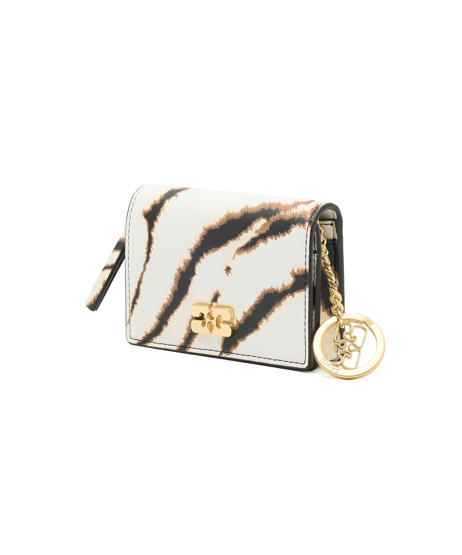 GANNI/BOU CARD HOLDER WITH FLAP ZEBRA PRINT