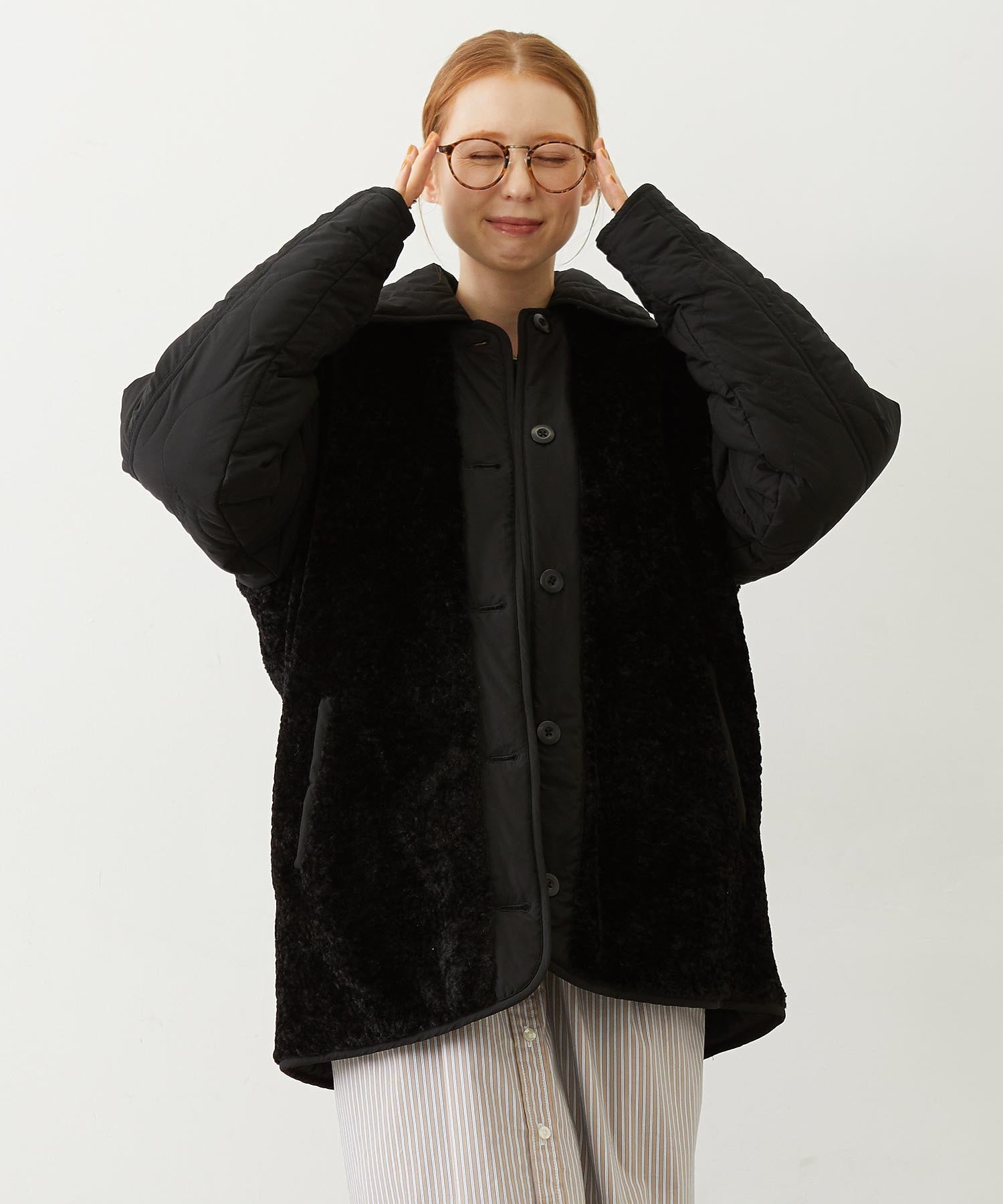 REVERSIBLE QUILTED LOGO LONG COAT