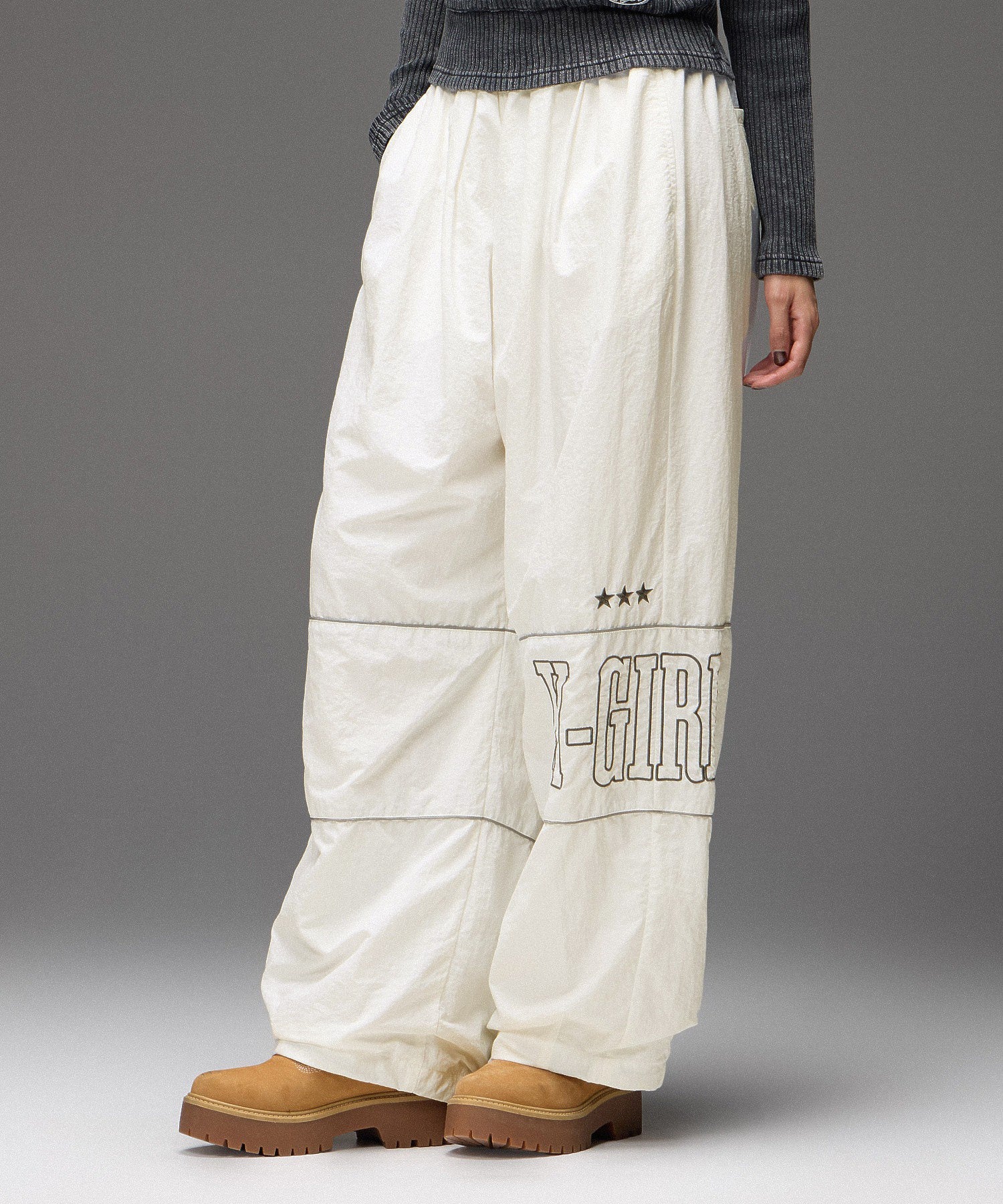 LOGO AND STAR WIDE LEG TRACK PANTS