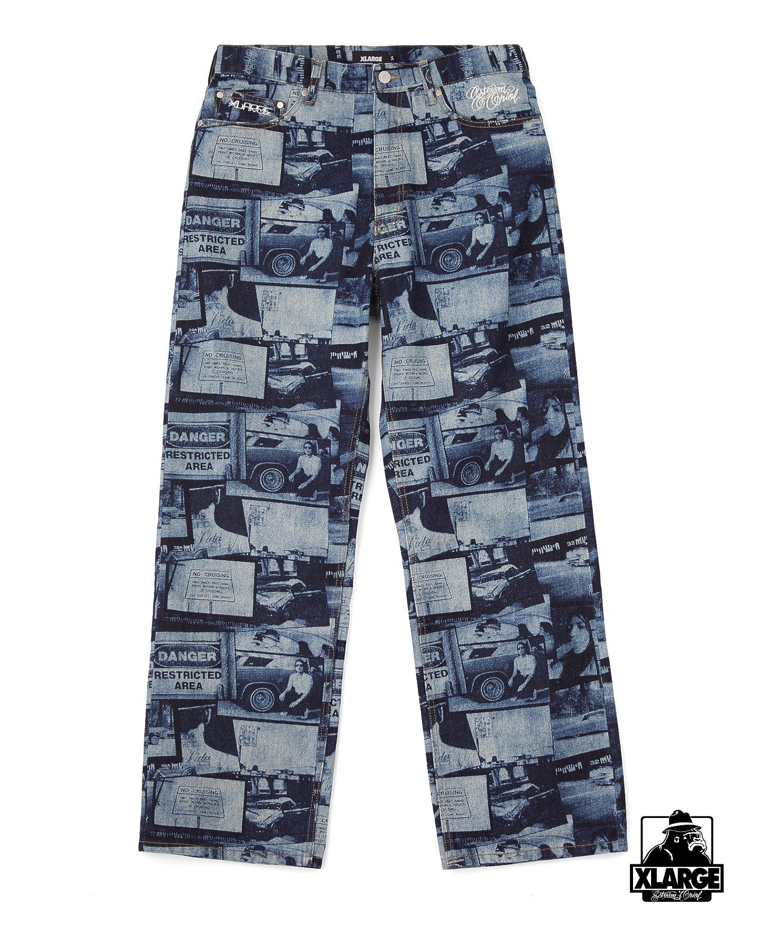 XLARGE×ESTEVAN ORIOL ALLOVER PRINT DENIM PANTS