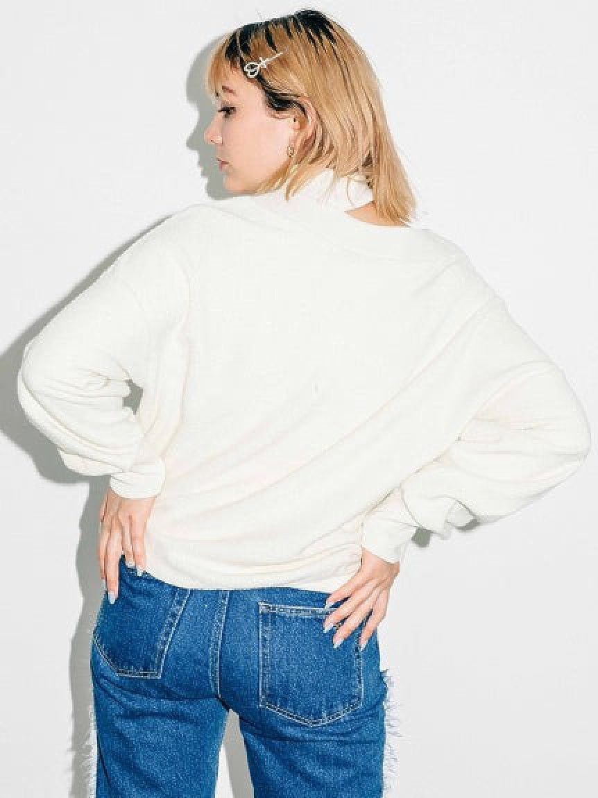 DISTRESSED COLLAR TOP X-girl