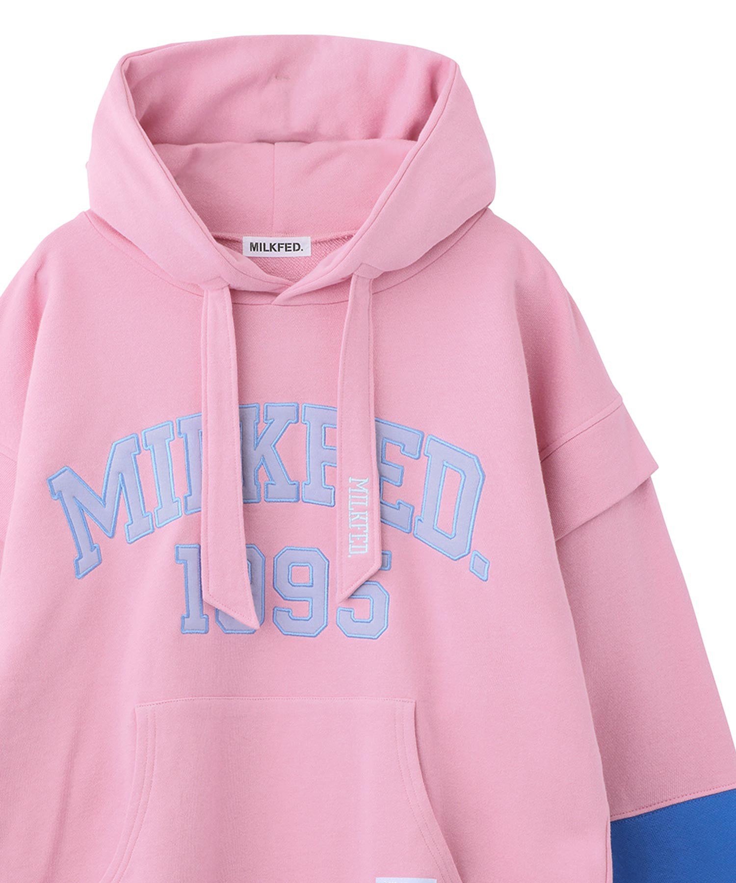 LAYERED SLEEVE  PATCH LOGO SWEAT HOODIE MILKFED.