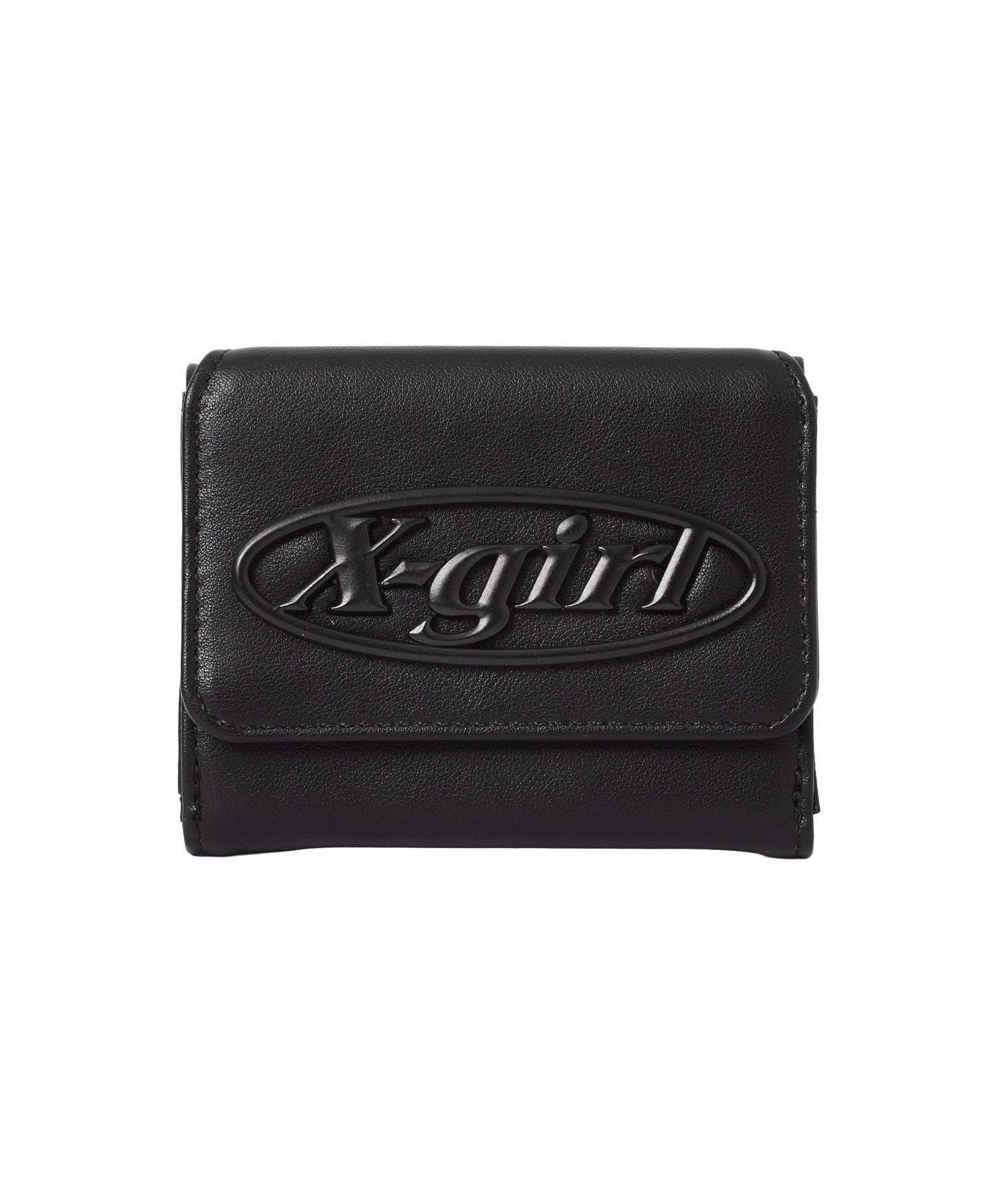 TONAL OVAL LOGO BUCKLE FAUX LEATHER MINI WALLET