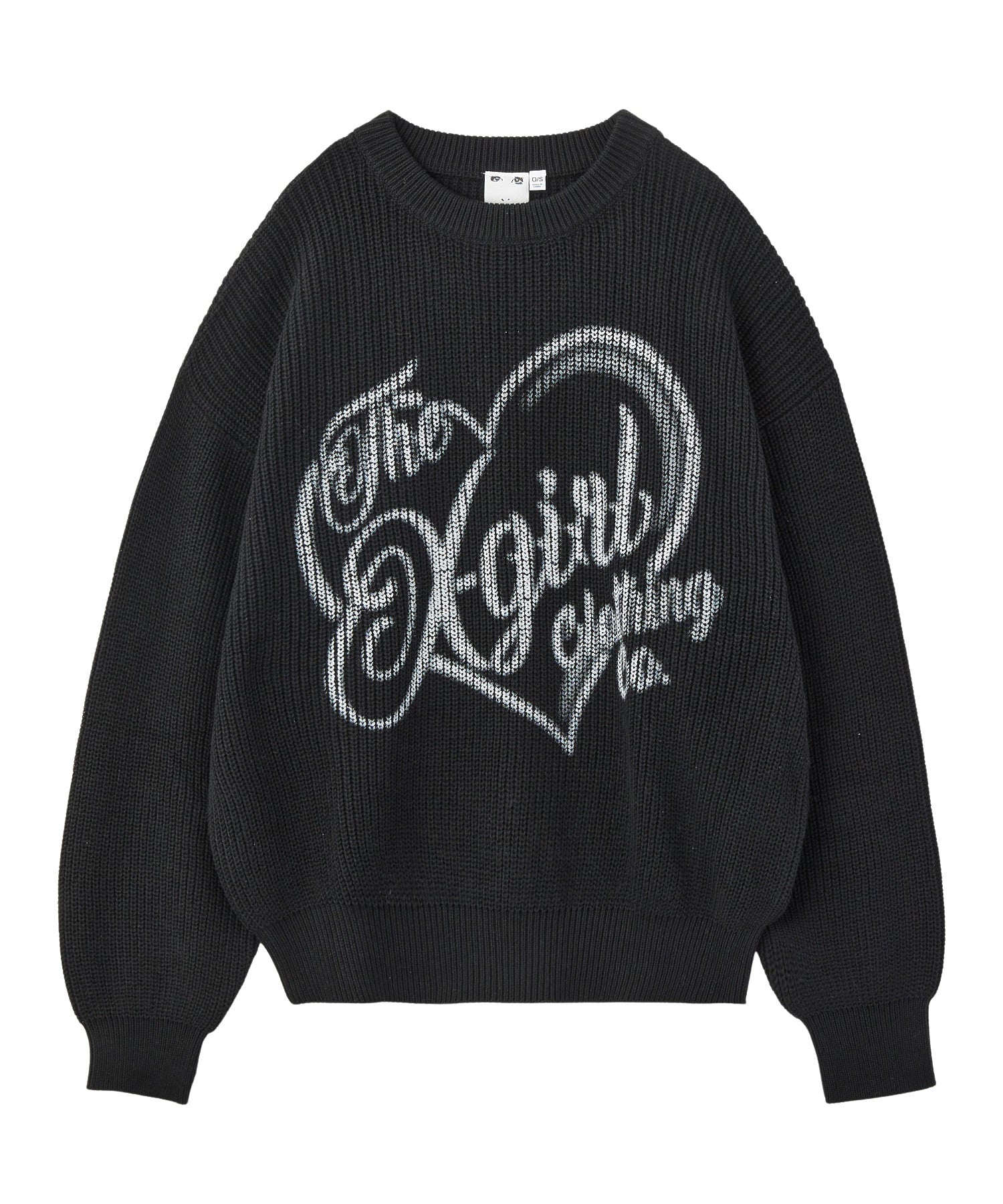 HEART SPRAY LOGO KNIT TOP