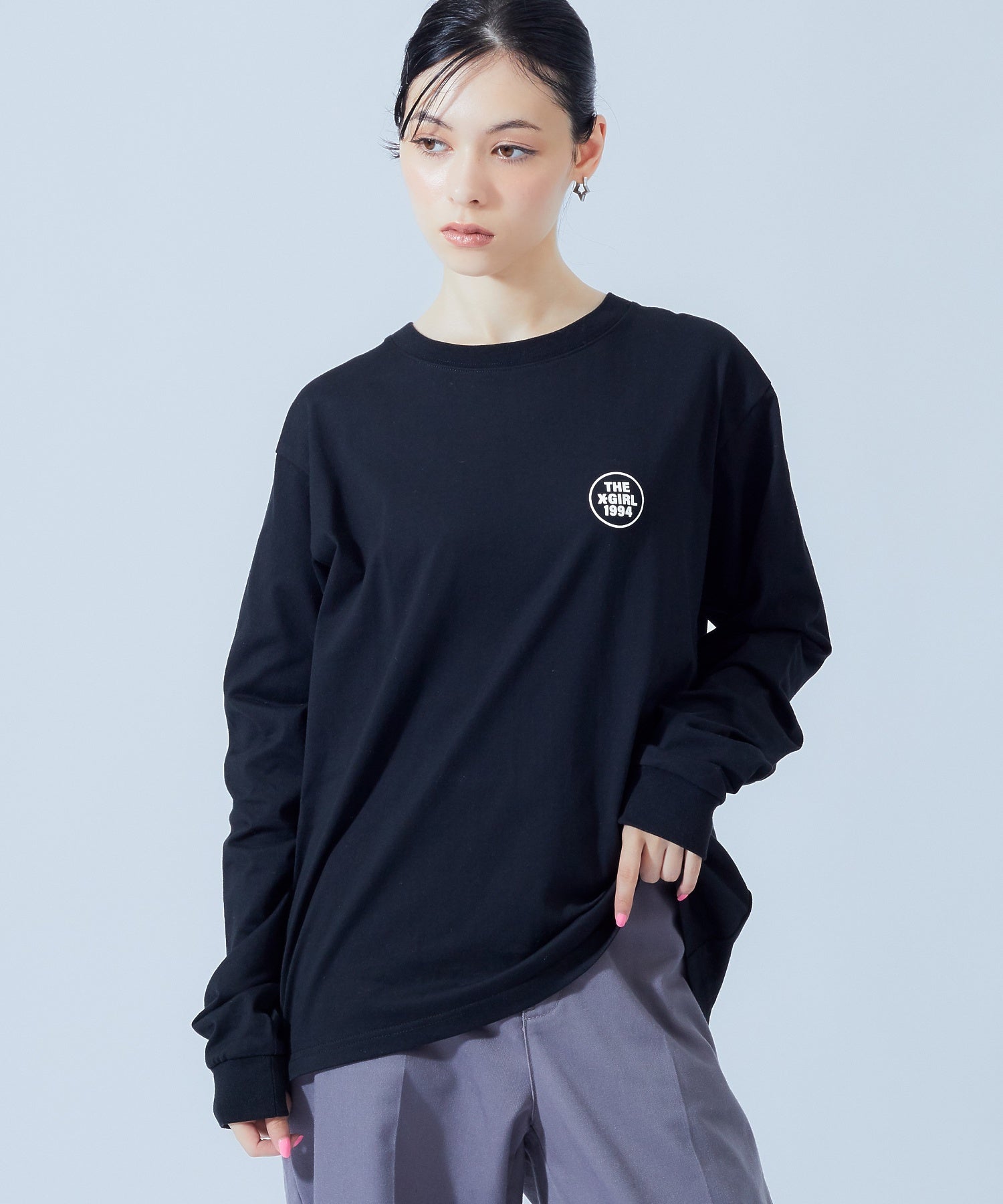 FACE AND CIRCLE LOGO L/S TEE