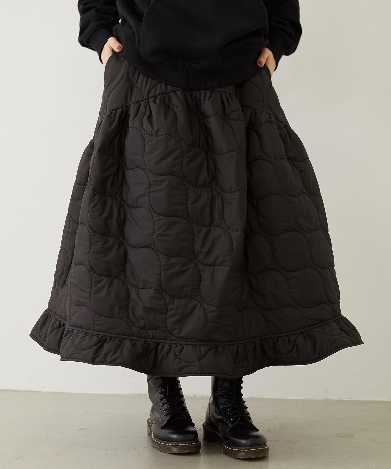 QUILTED FLARED SKIRT