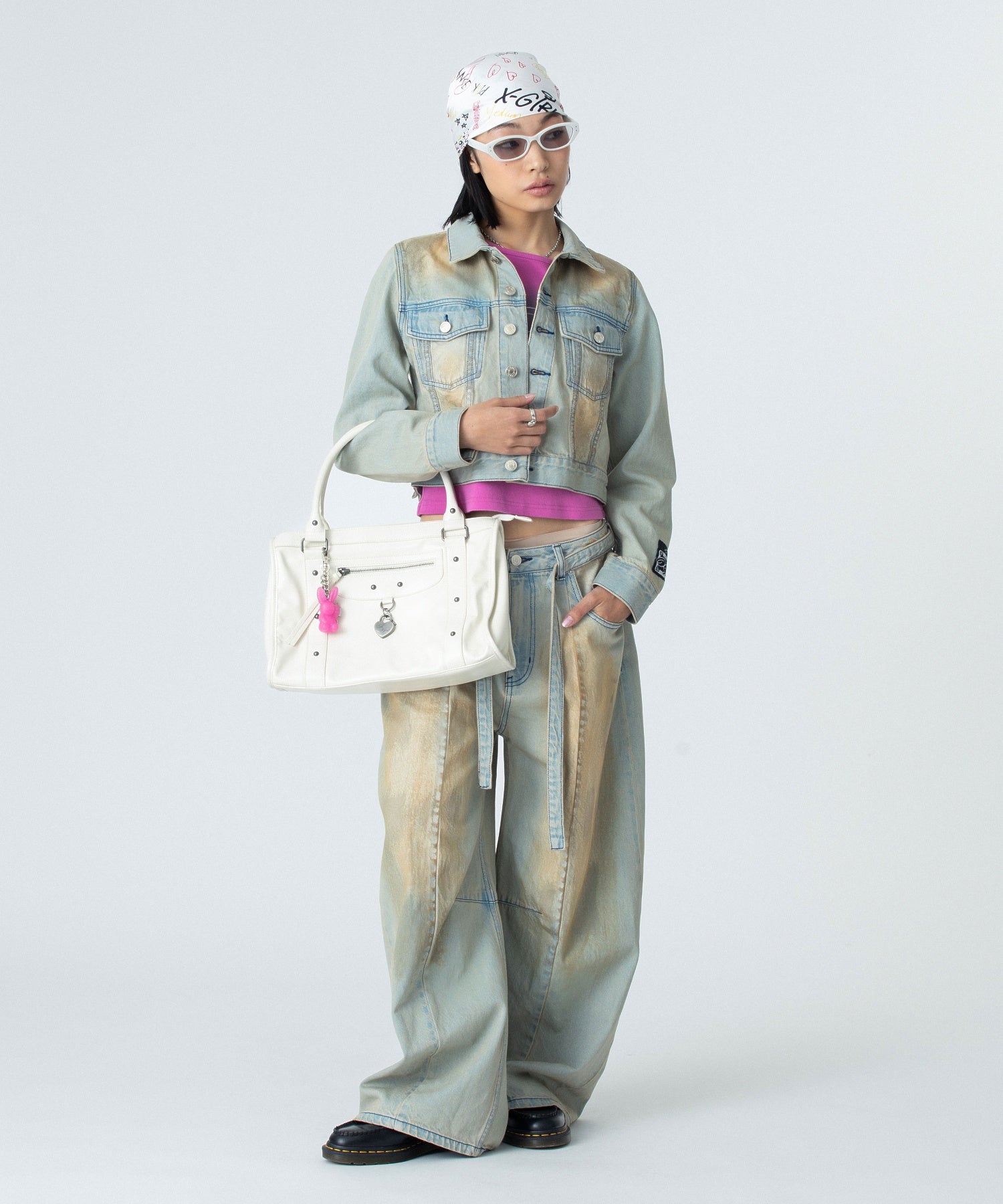 HEART PADLOCK FAUX LEATHER 2WAY BAG